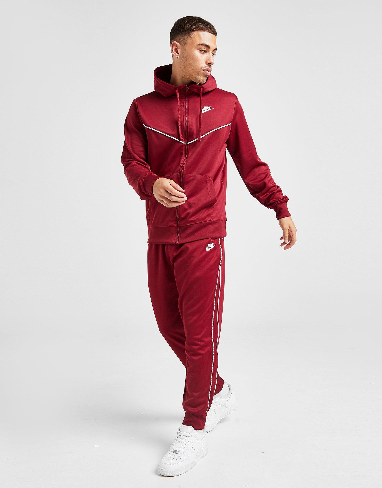 red nike tape tracksuit