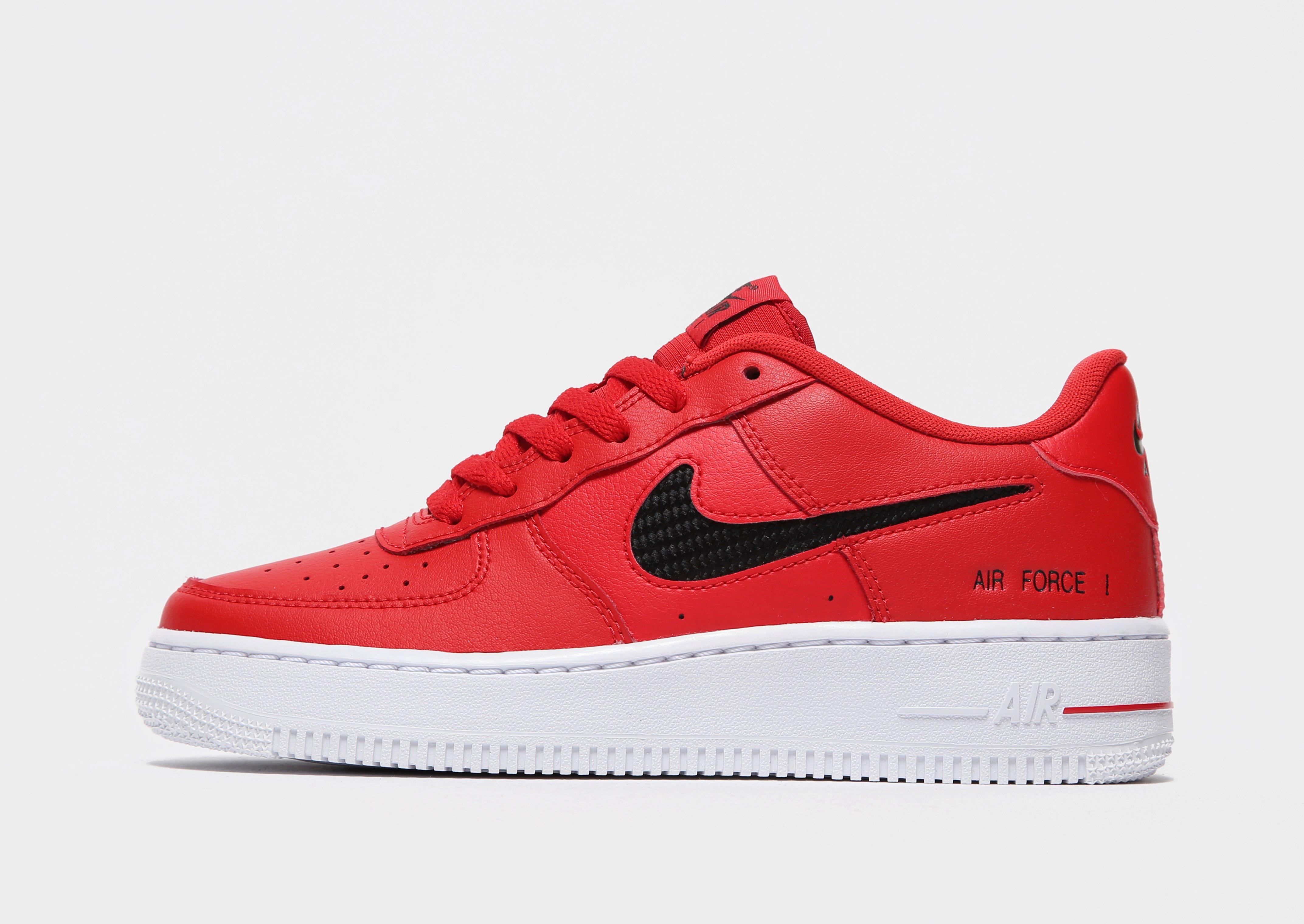 nike air force 1 junior red and white