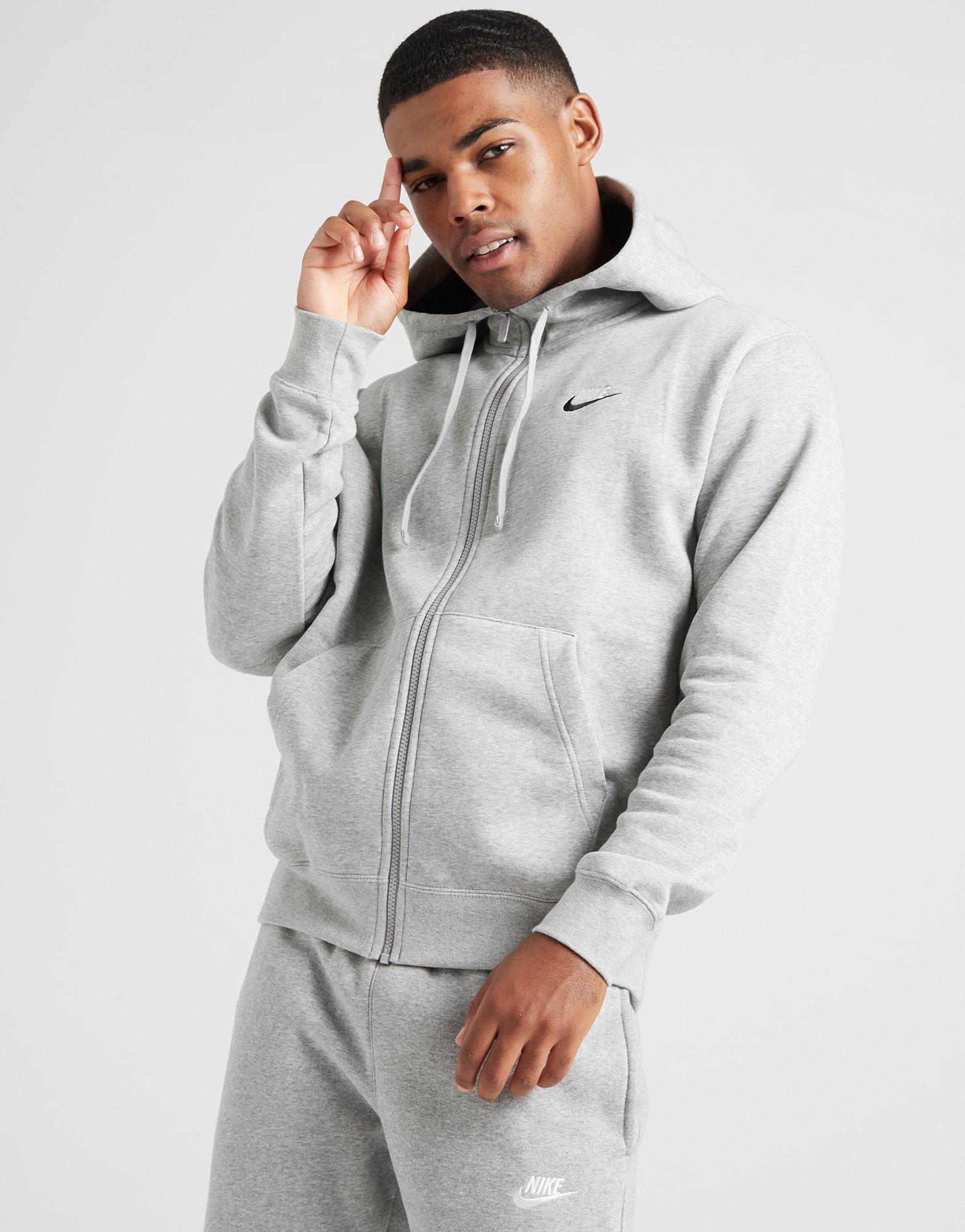 nike grey zip hoodie