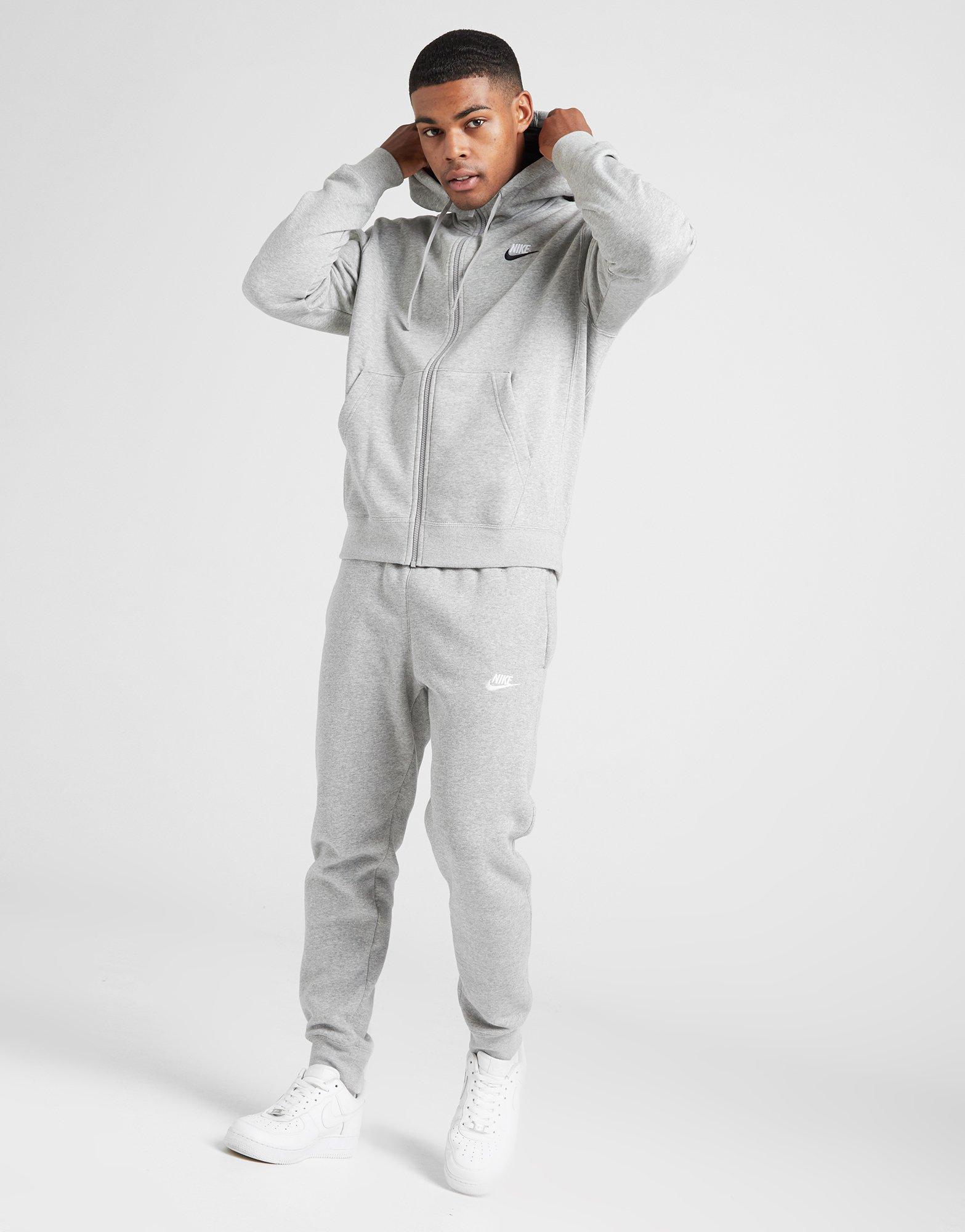 grey nike tracksuit hoodie