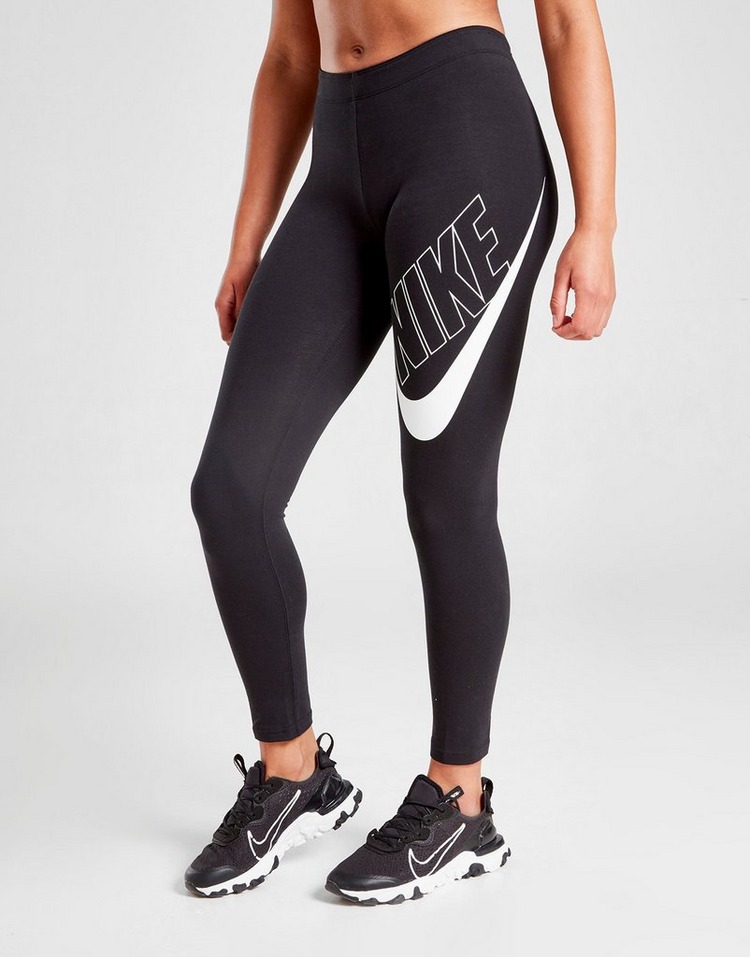 Black Nike Girls' Sportswear Swoosh Leggings Junior