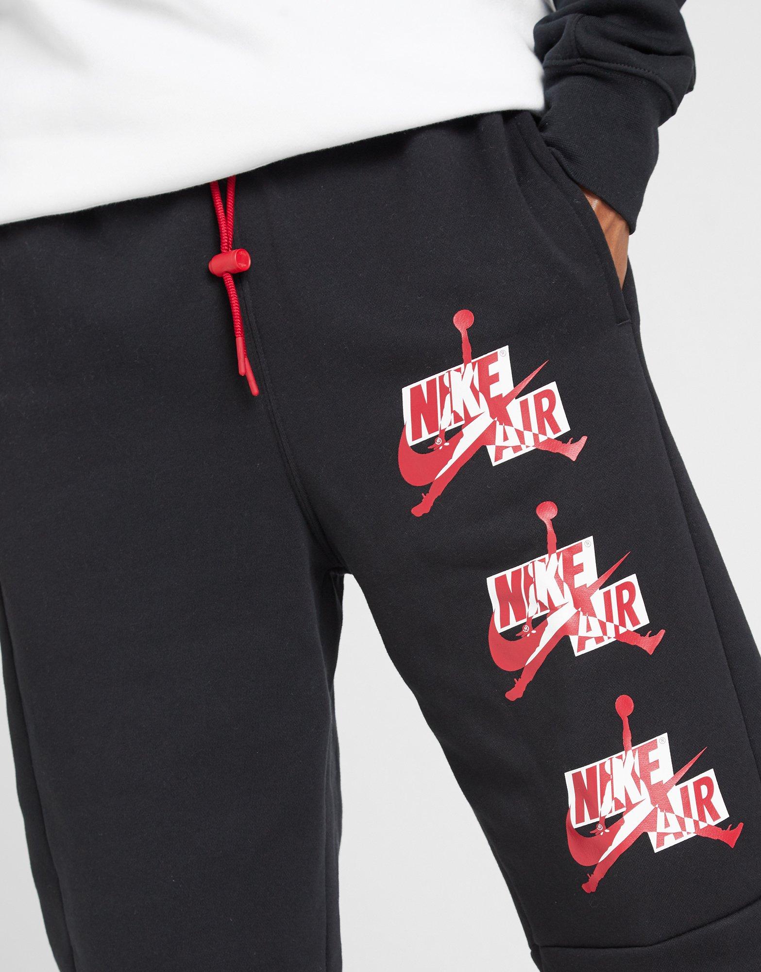 red and black jordan joggers