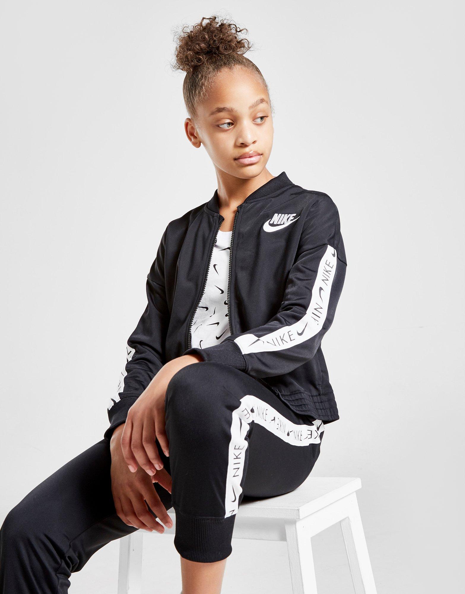 nike swoosh tape tracksuit junior