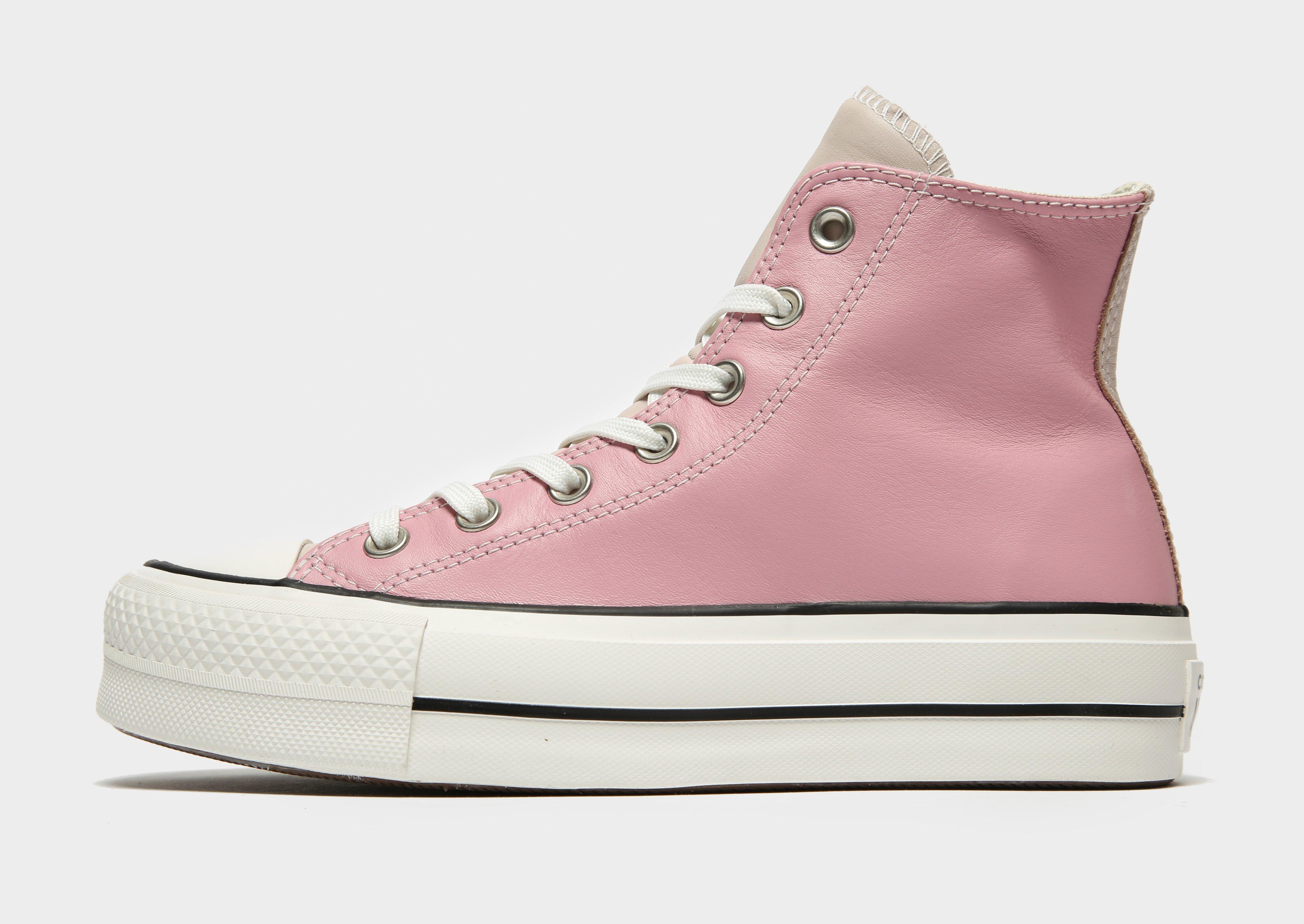 pink low top platform converse