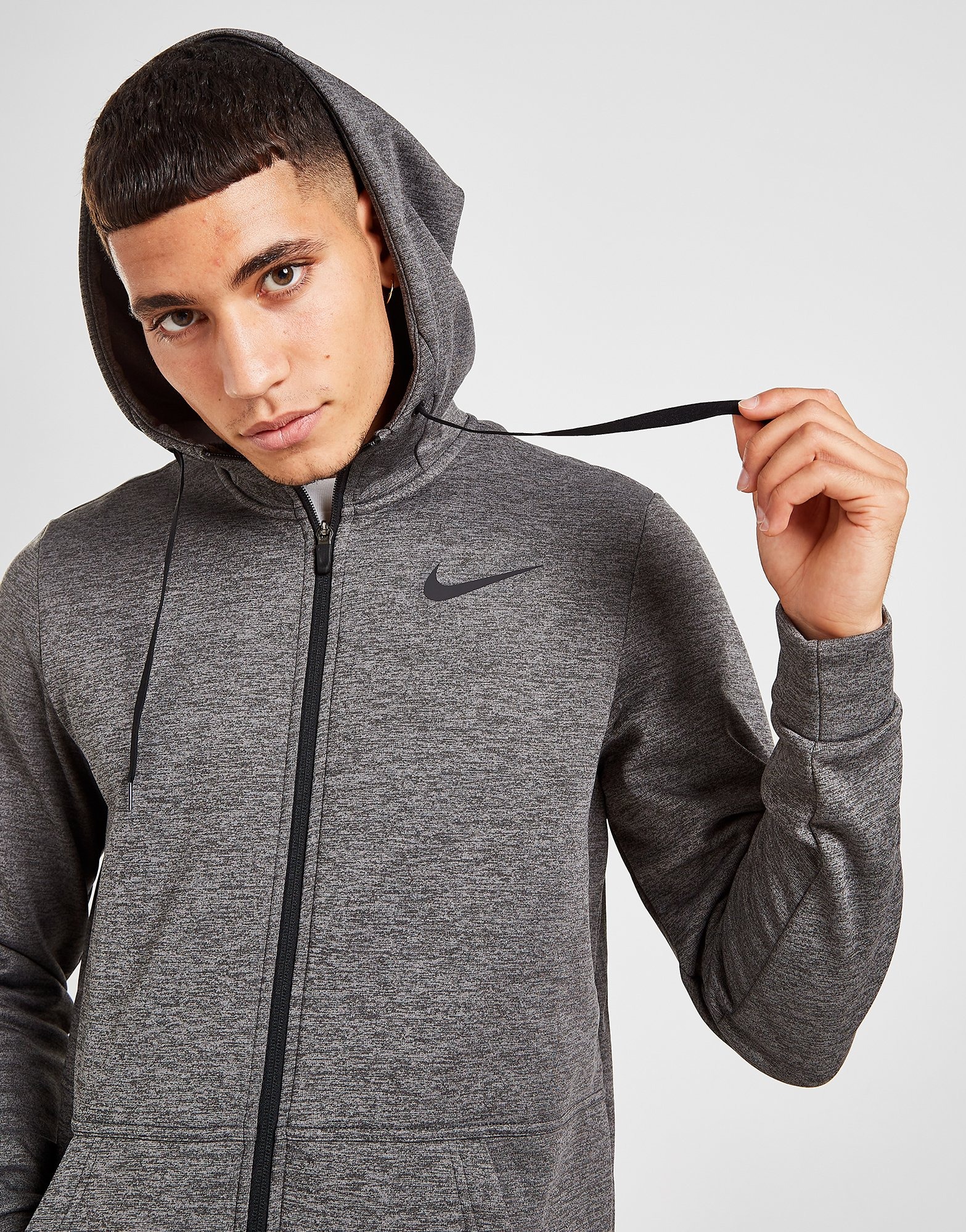 Grey Nike Therma Full Zip Hoodie - JD Sports NZ