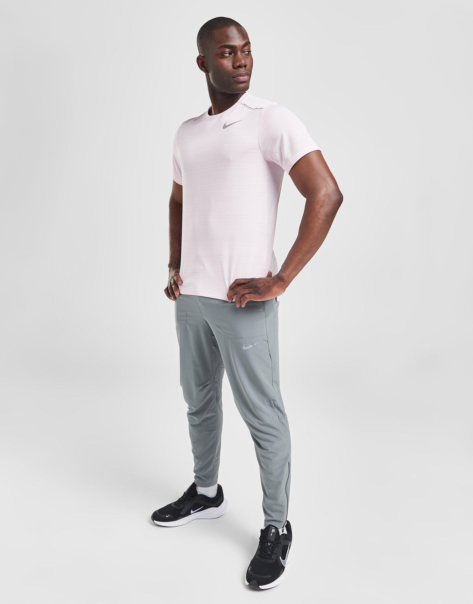 pink nike miler t shirt mens