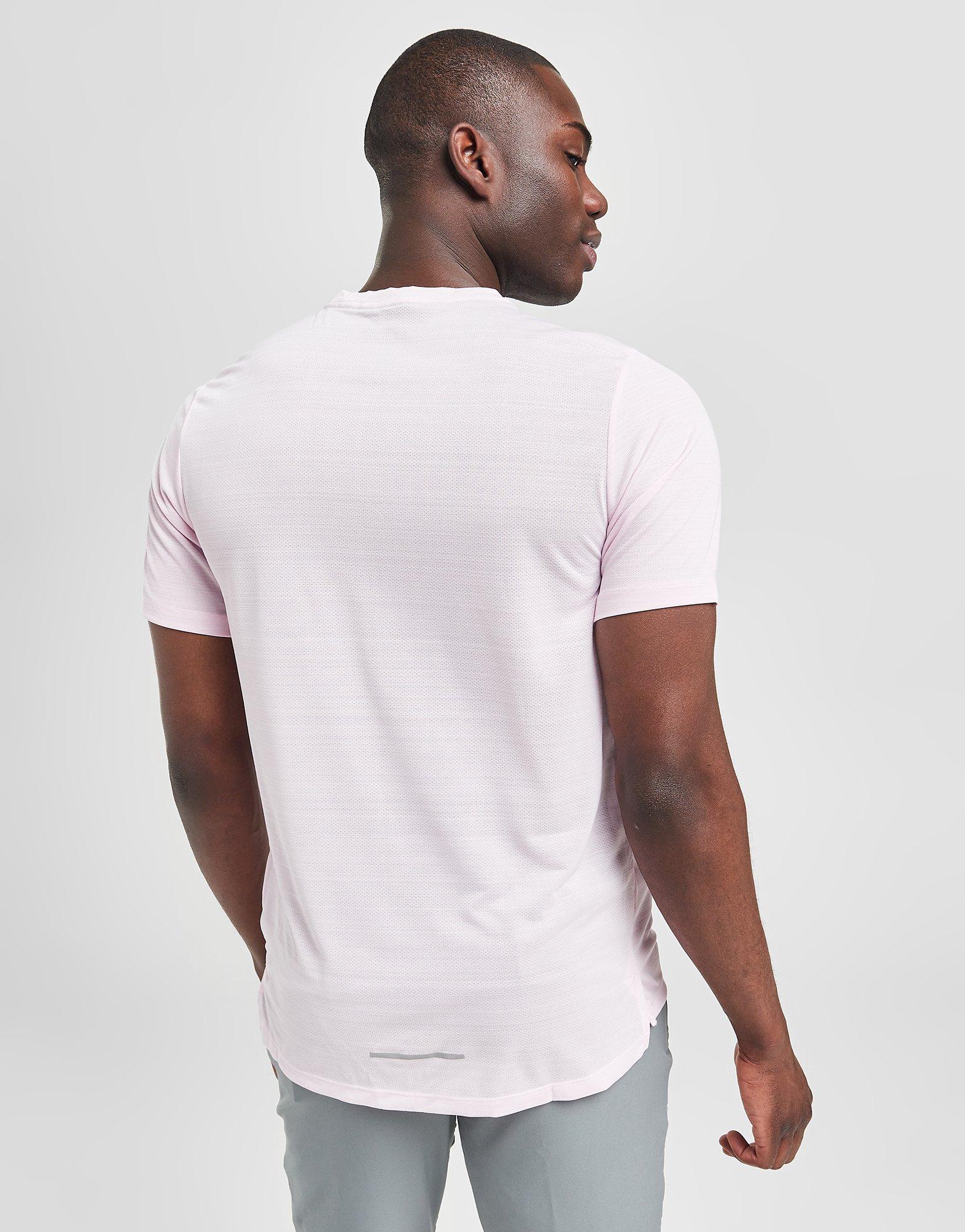 pink nike miler t shirt mens