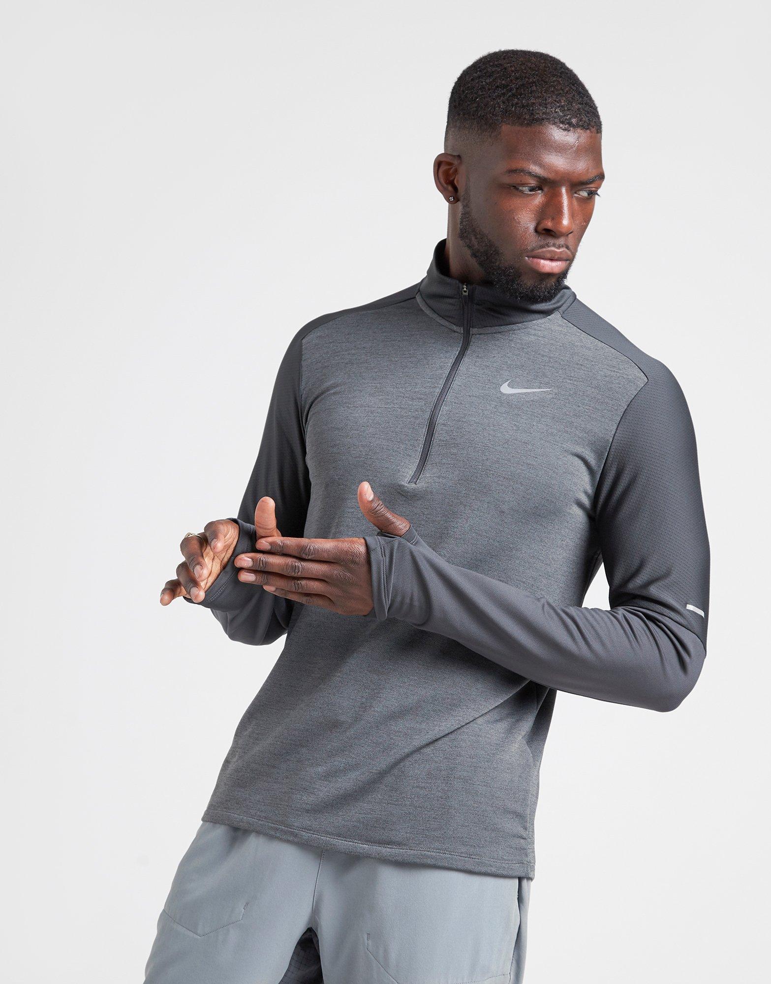 nike grey zip top