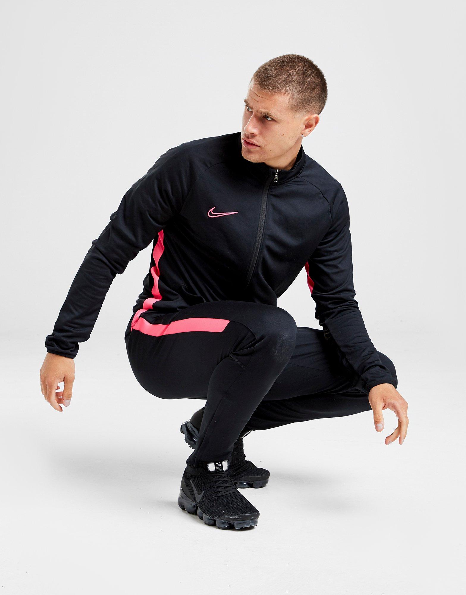 black and pink nike academy tracksuit