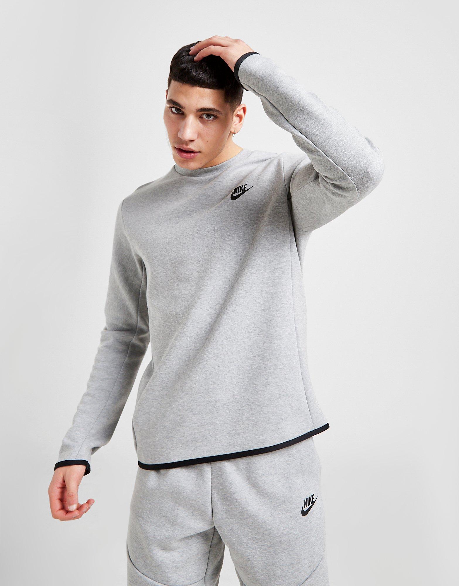 nike tech crew sweatshirt grey