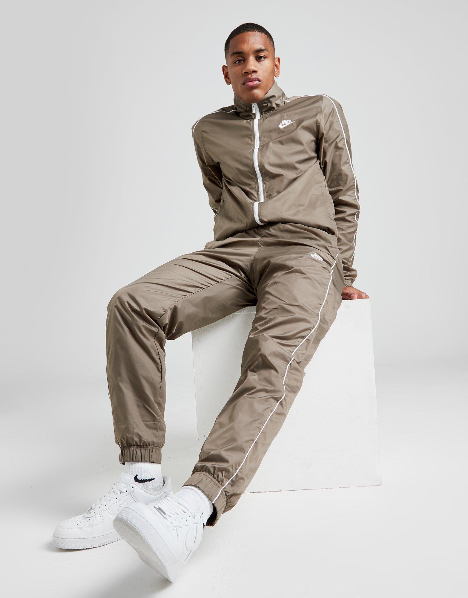 olive green nike tracksuit mens