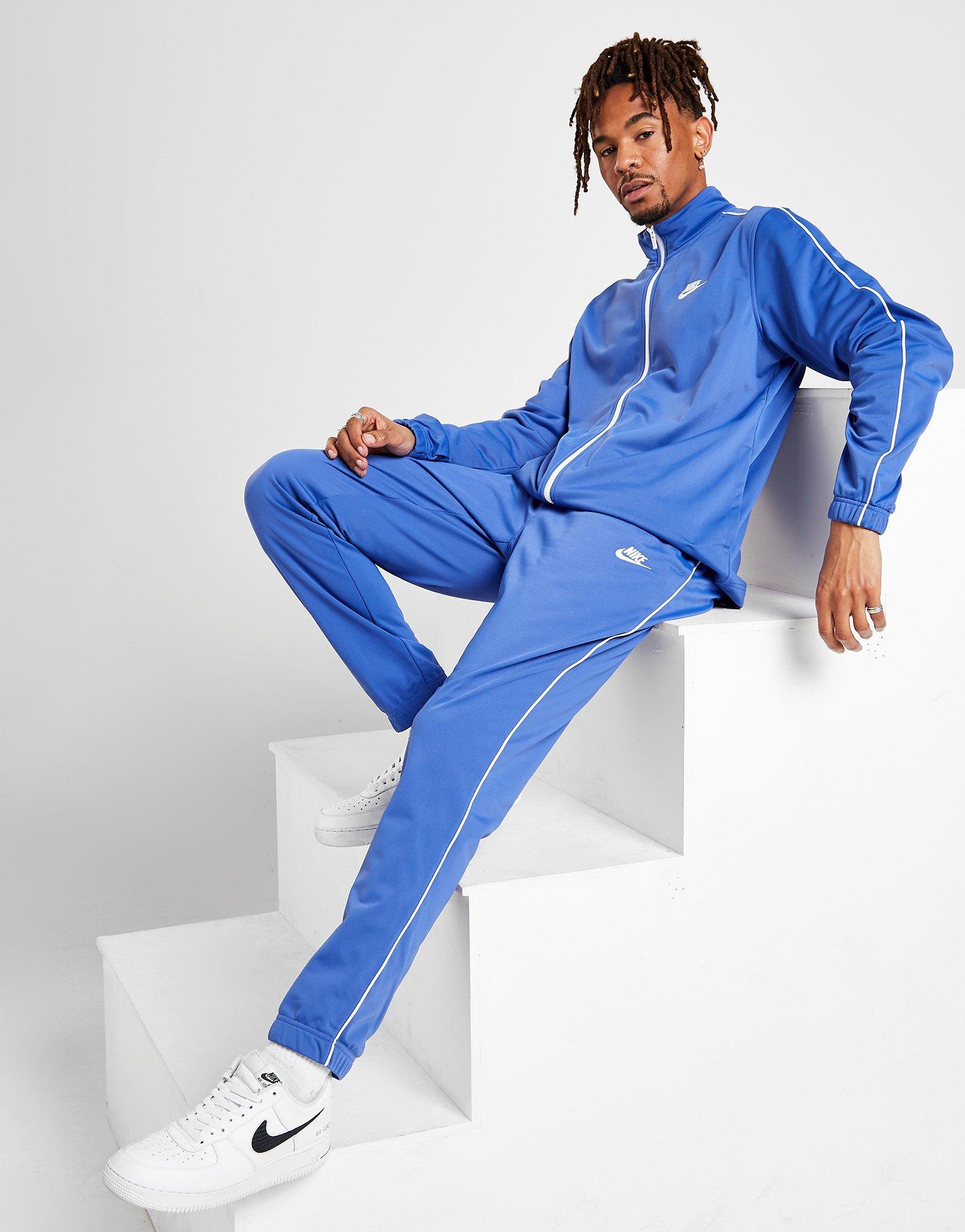 nike poly tracksuit blue