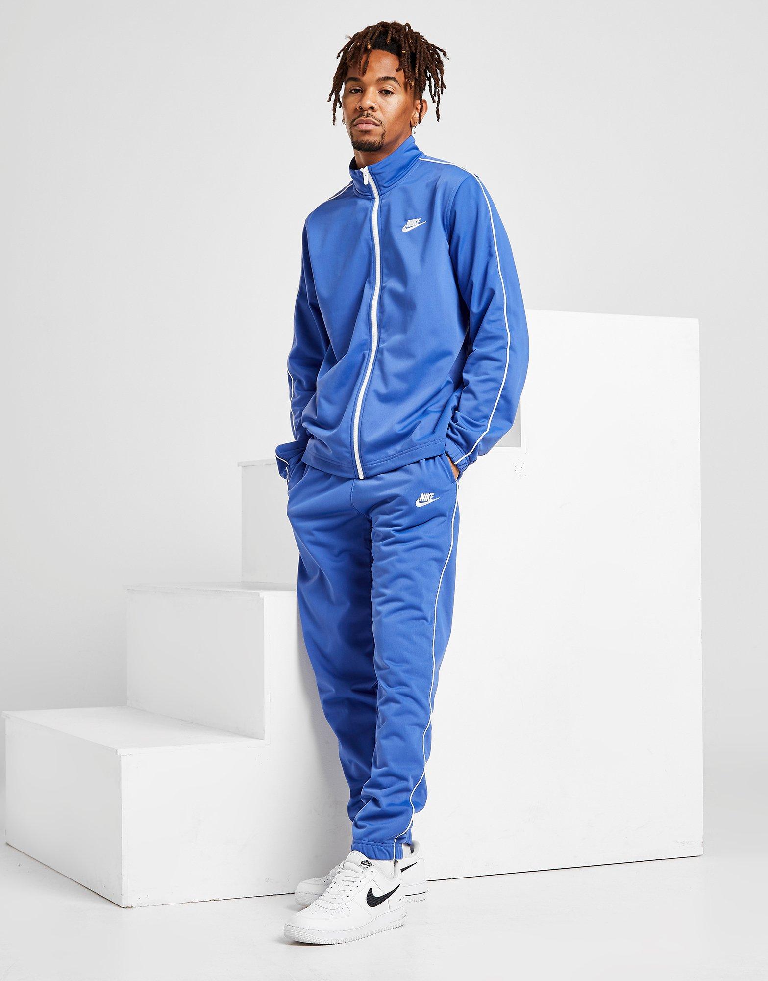 nike poly tracksuit blue 