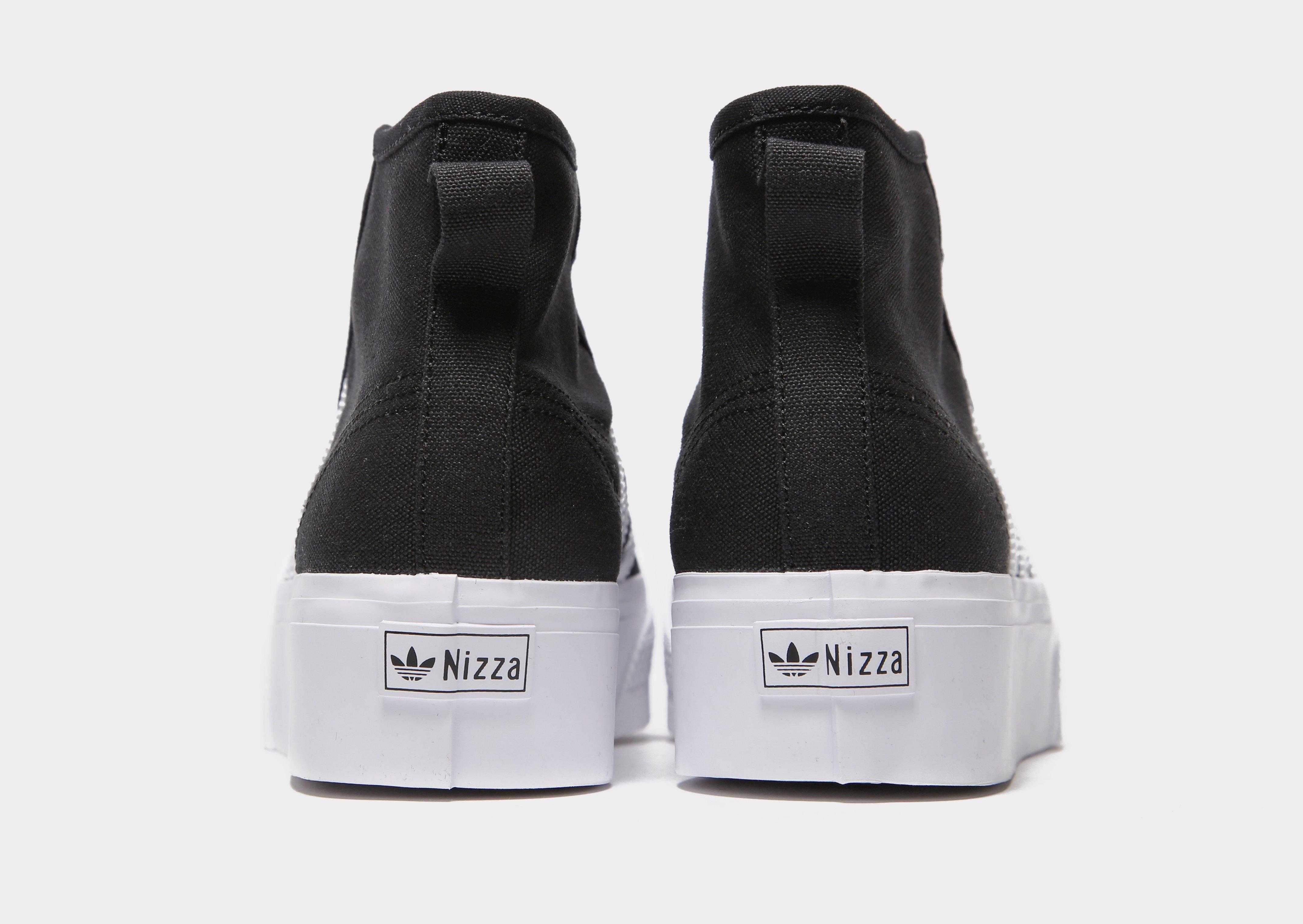 adidas nizza platform black and white