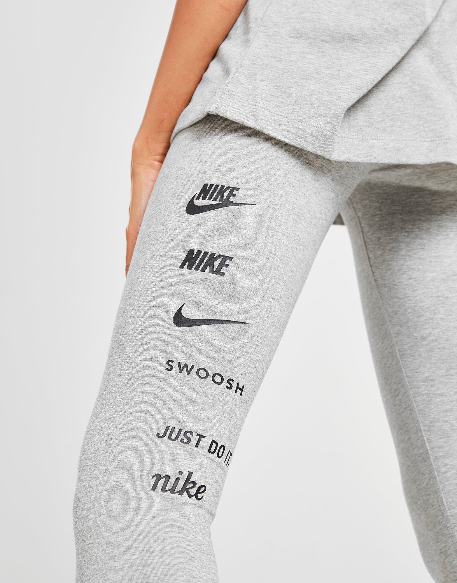 nike all over print swoosh leggings