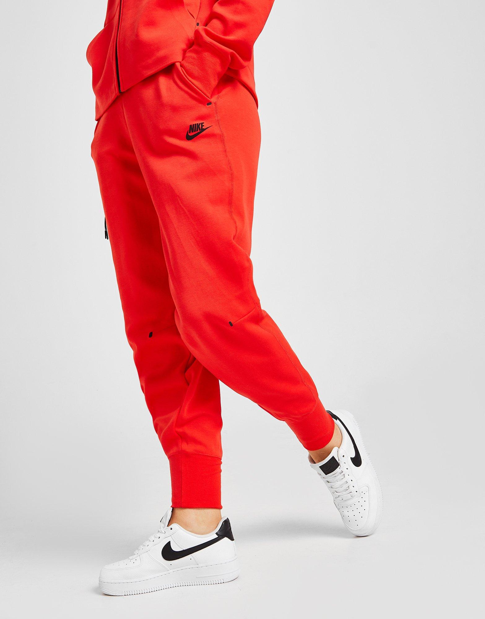 red tech fleece joggers