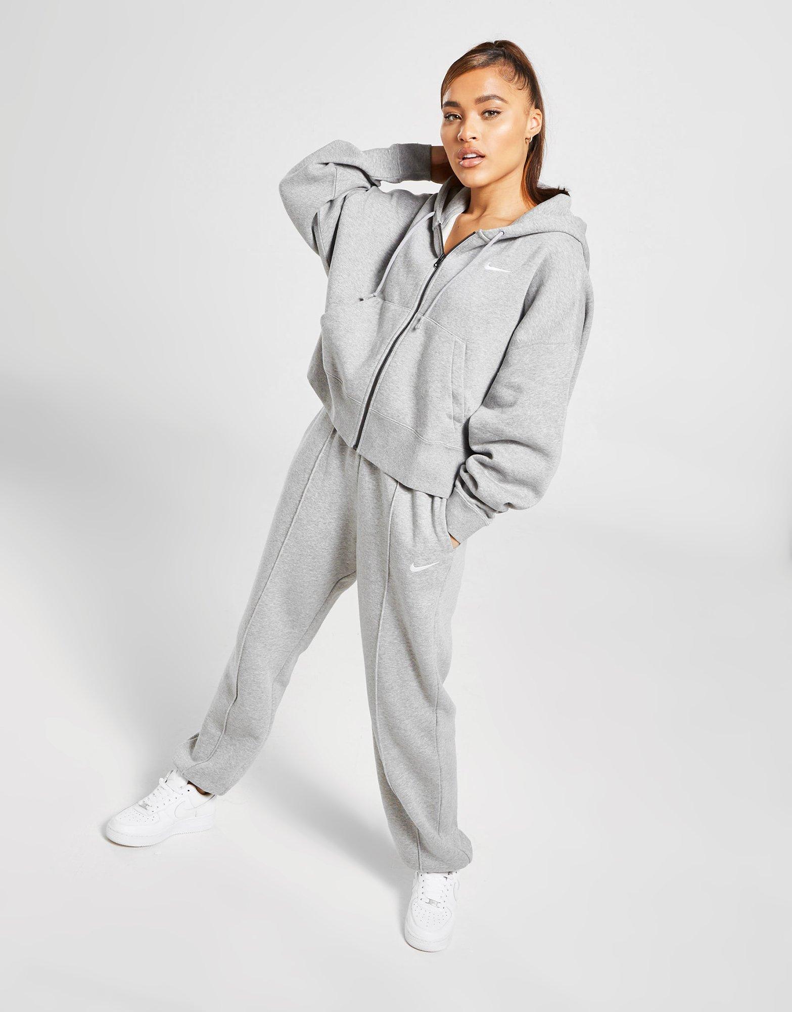 nike trend fleece oversized crop full zip hoodie