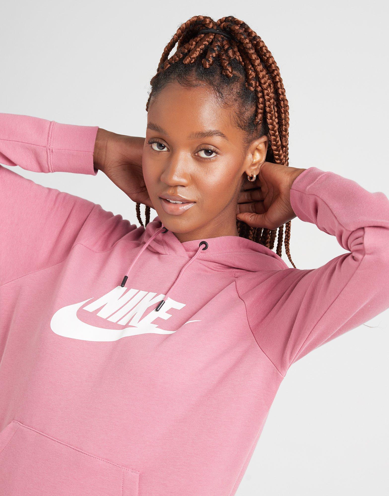 nike essential logo overhead hoodie women's