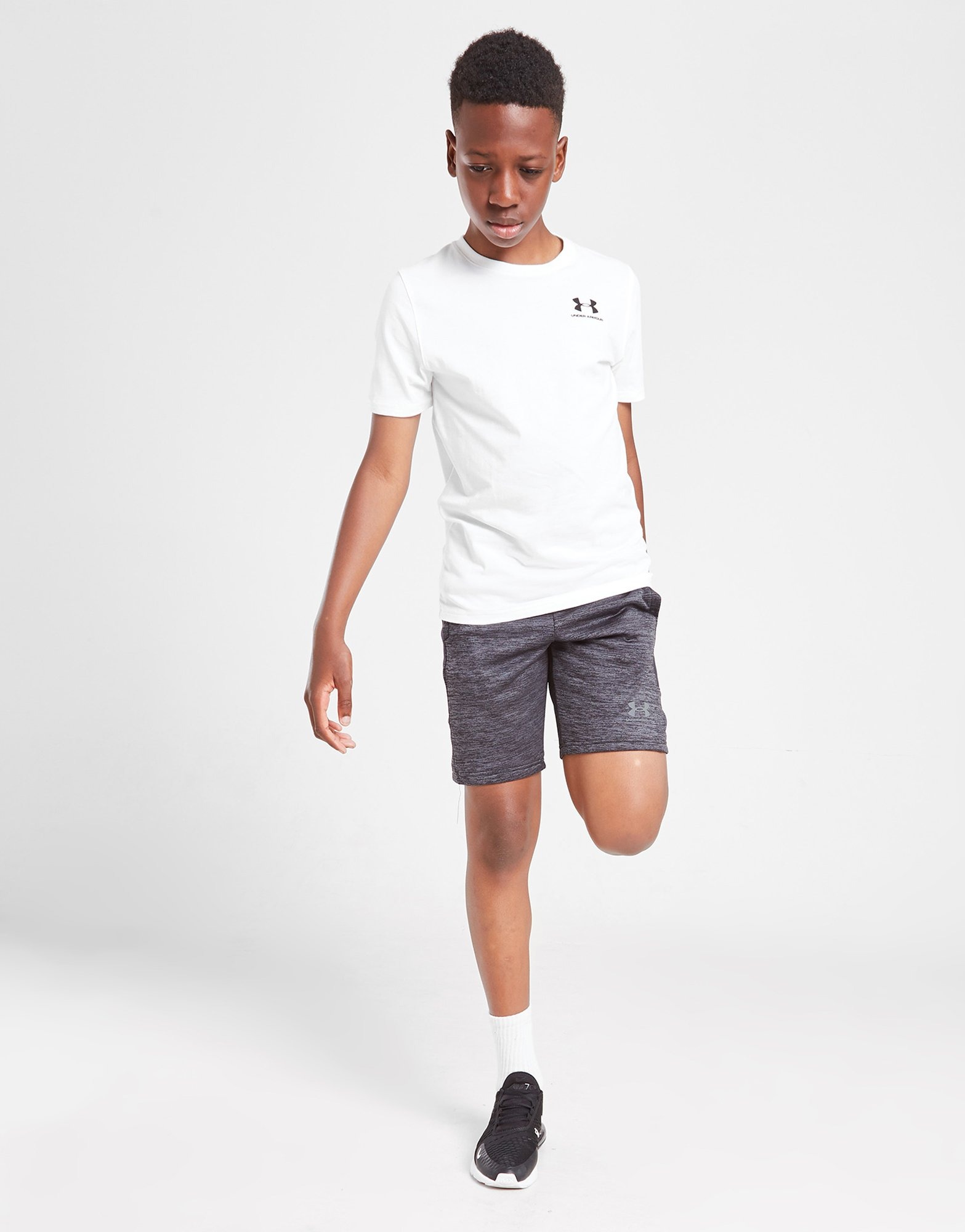 Black Under Armour Ua Armour Fleece Poly Shorts Junior - JD Sports NZ