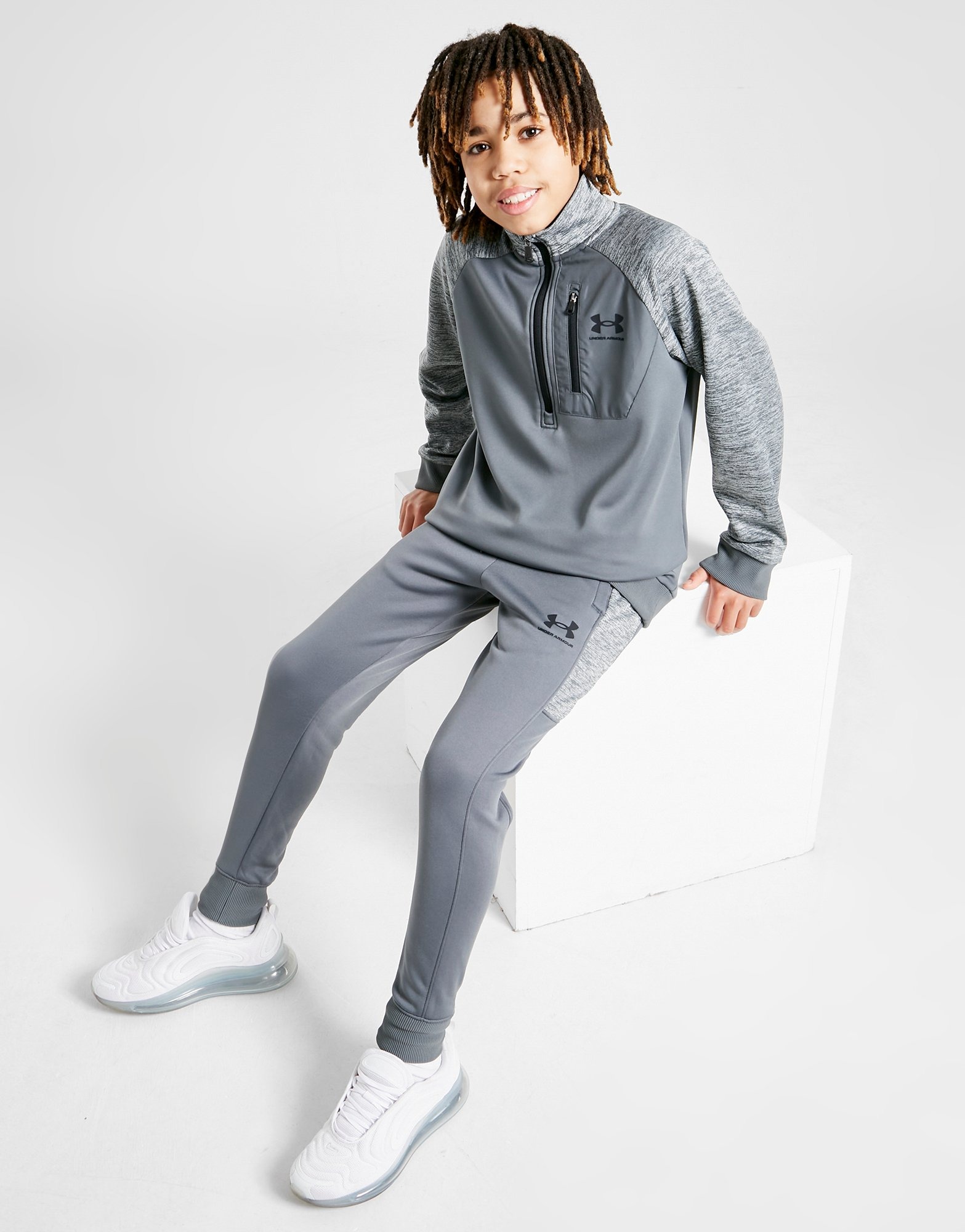 Grey Under Armour UA Armour Fleece Track Pants Junior | JD Sports