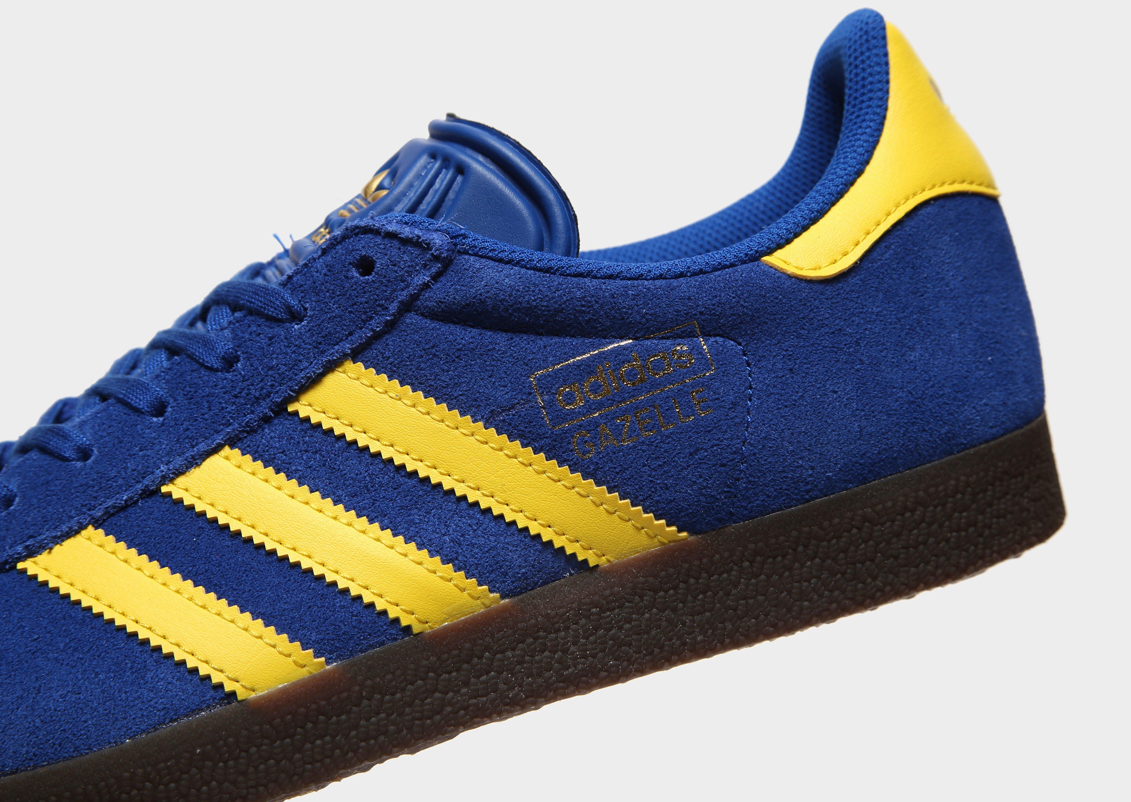 adidas gazelle mens blue and yellow