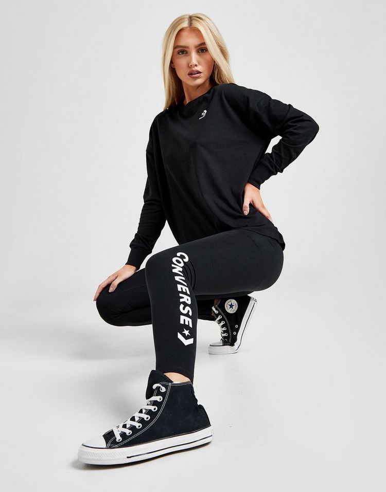 MyRunway  Shop Converse Black Everyday Logo Leggings for Women