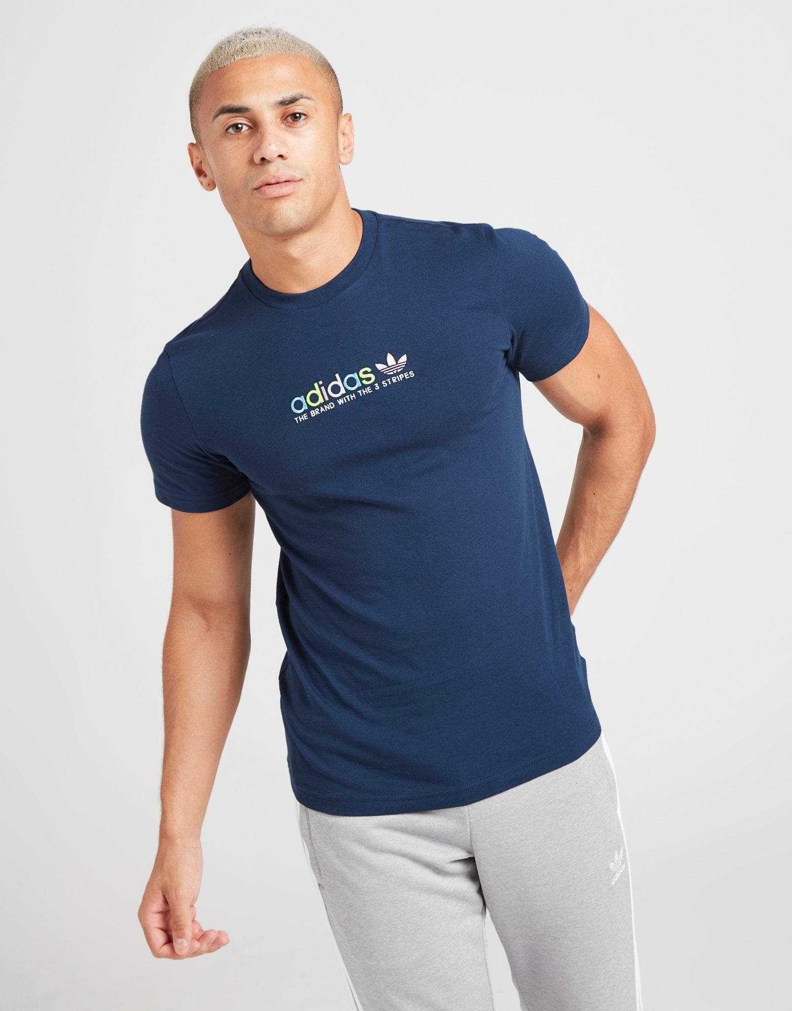 adidas originals stand collar t shirt navy