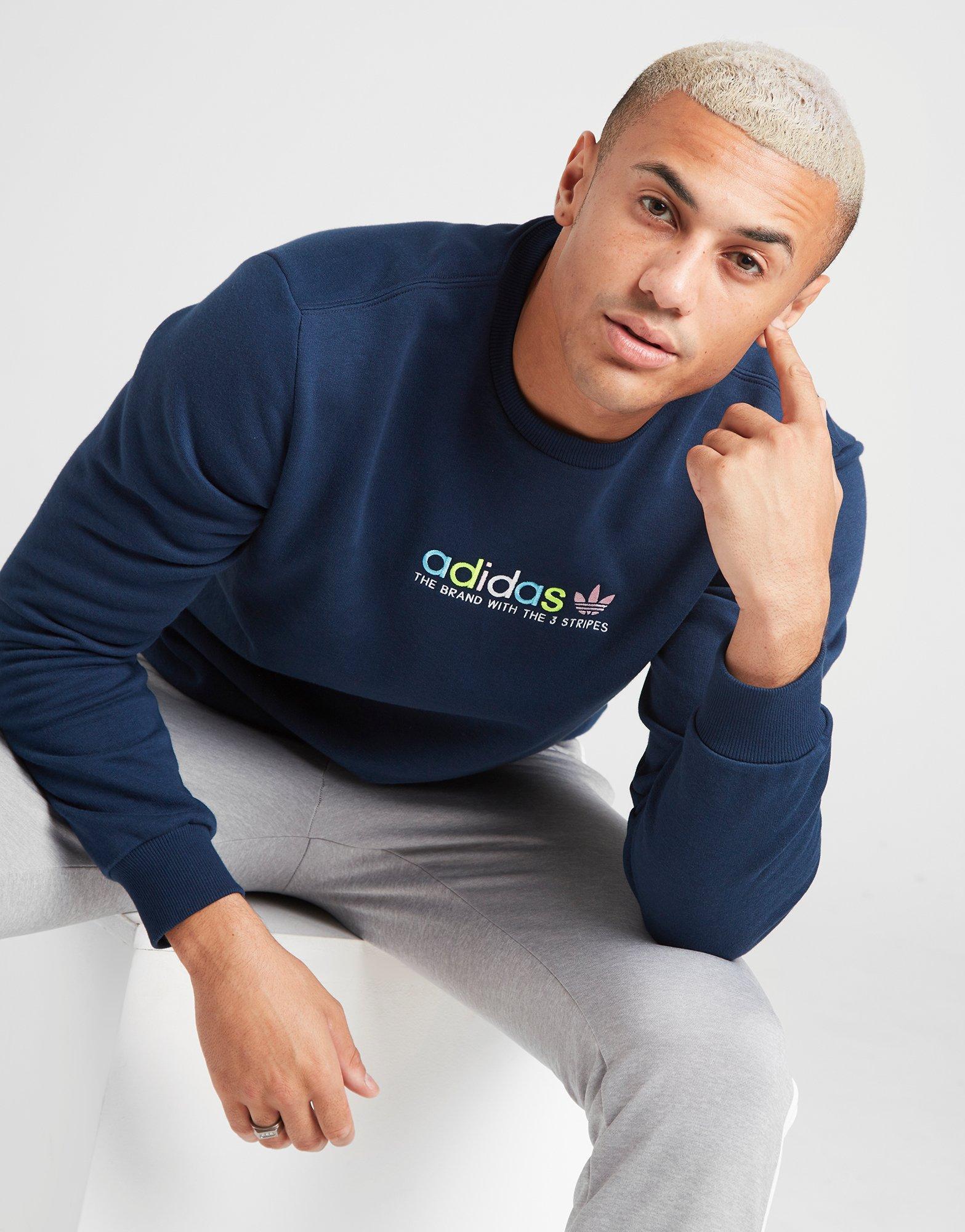 adidas originals colour smash crew sweatshirt white