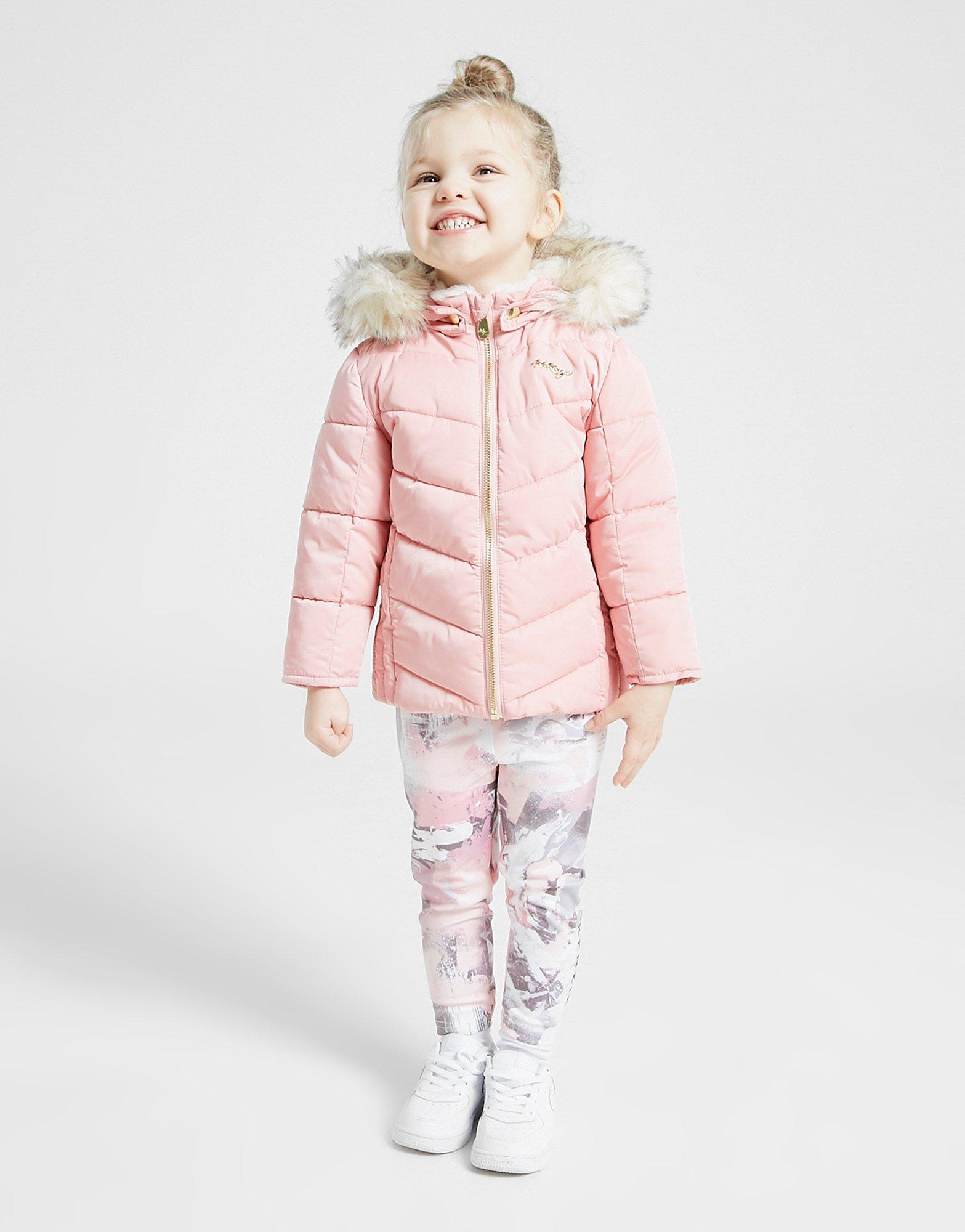 girls pink padded coat