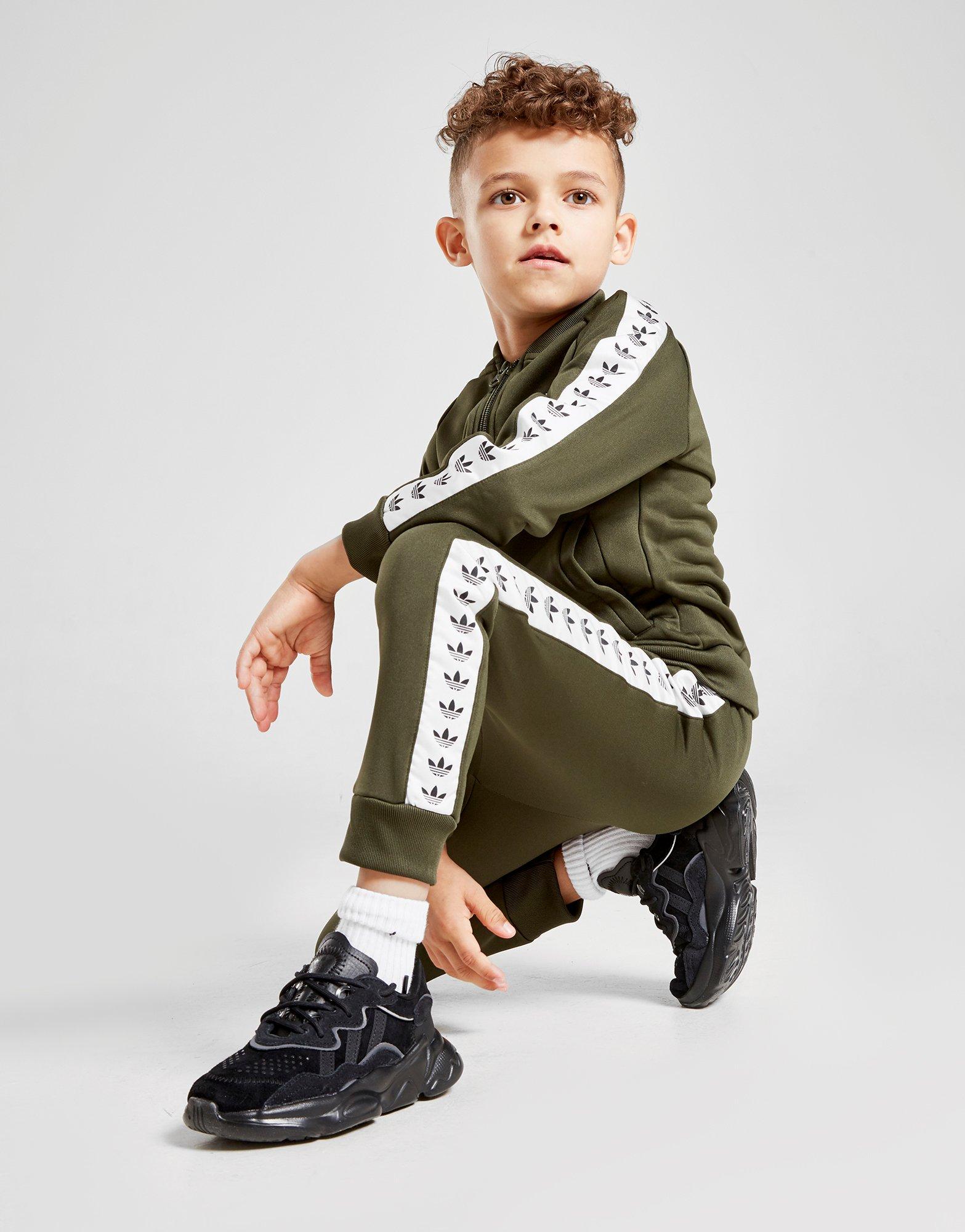 childrens green adidas tracksuit