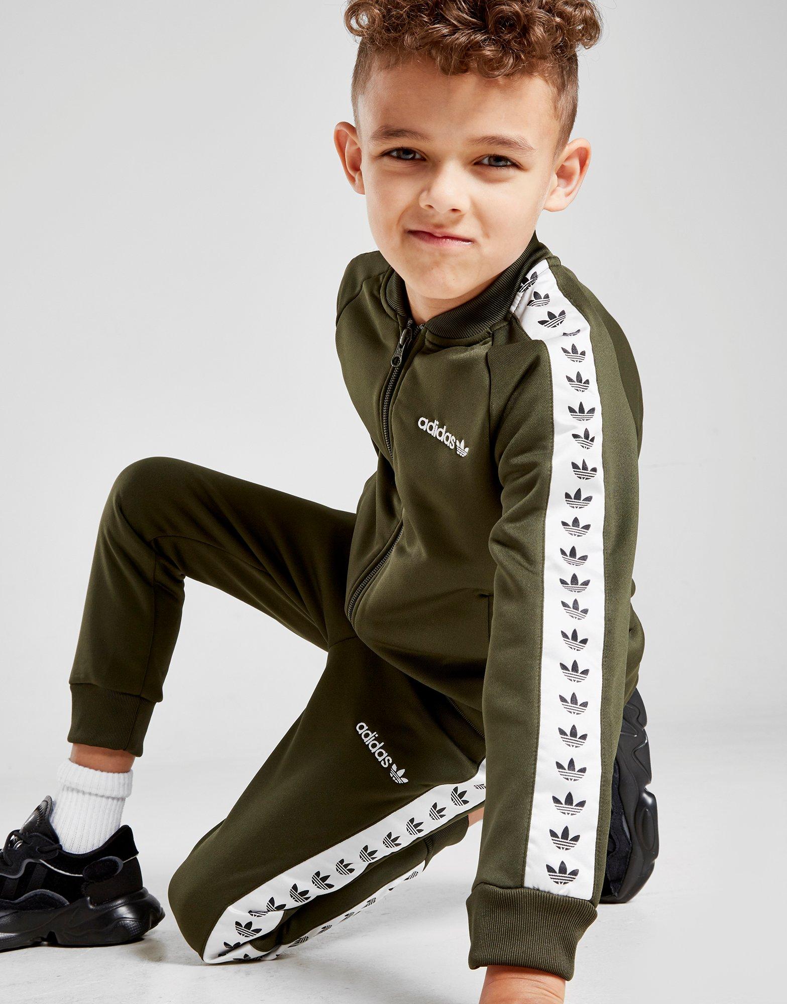 childrens green adidas tracksuit