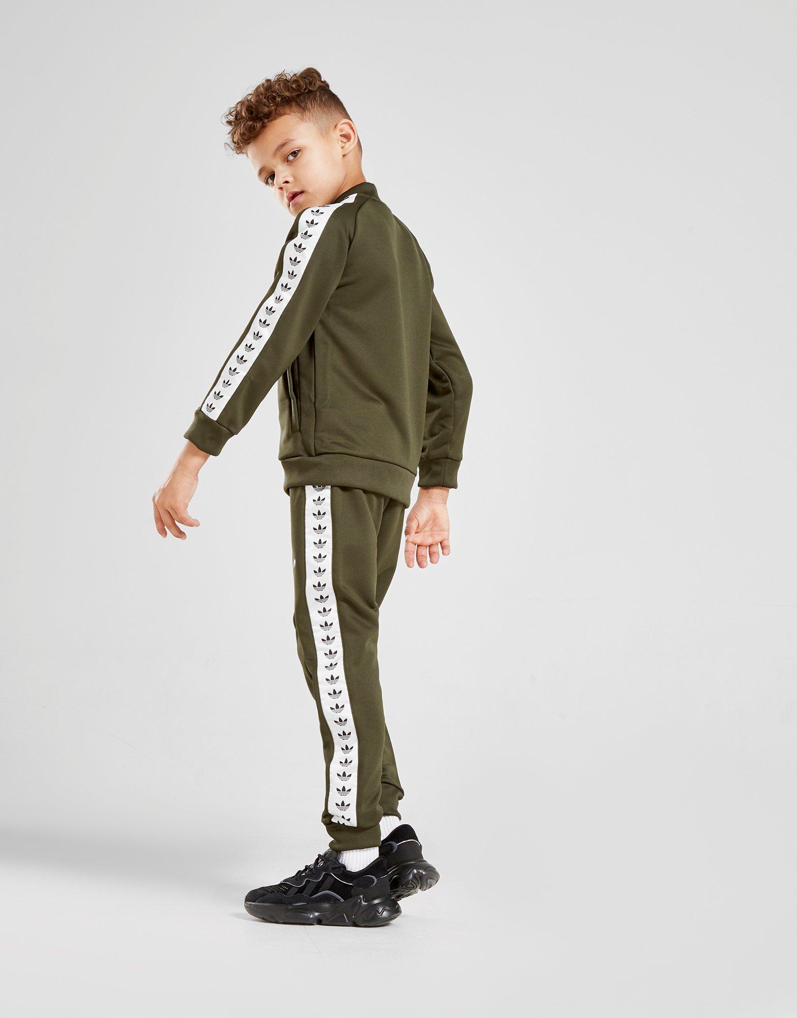 khaki adidas tracksuit boys