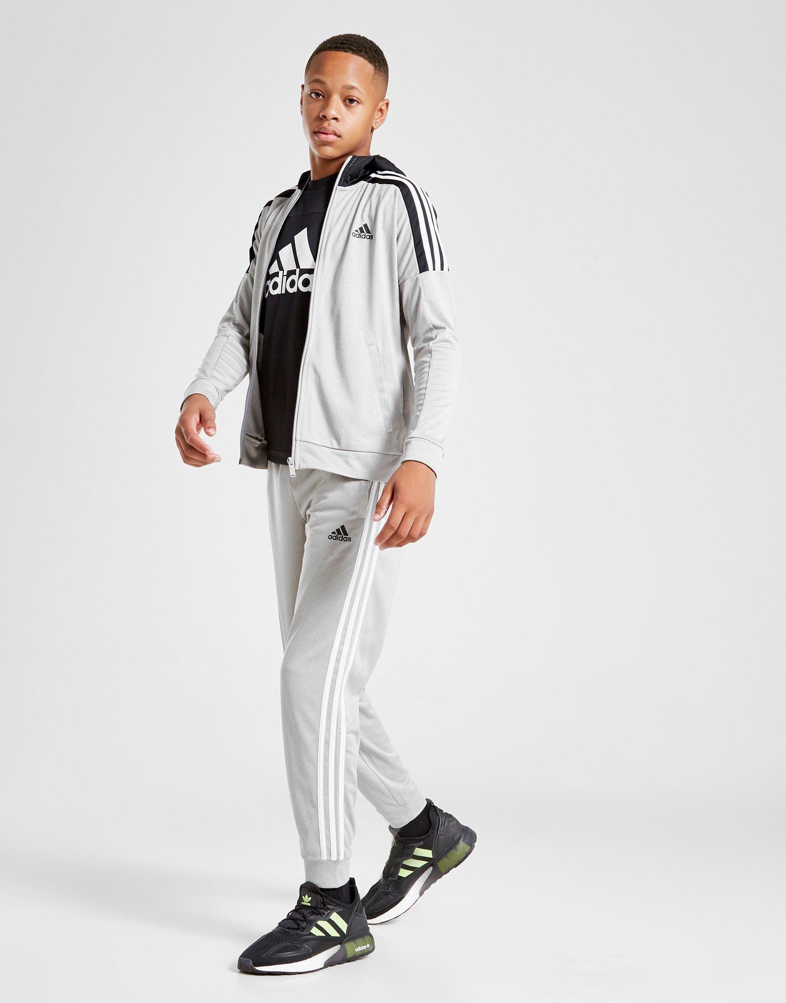 grey adidas tracksuit junior