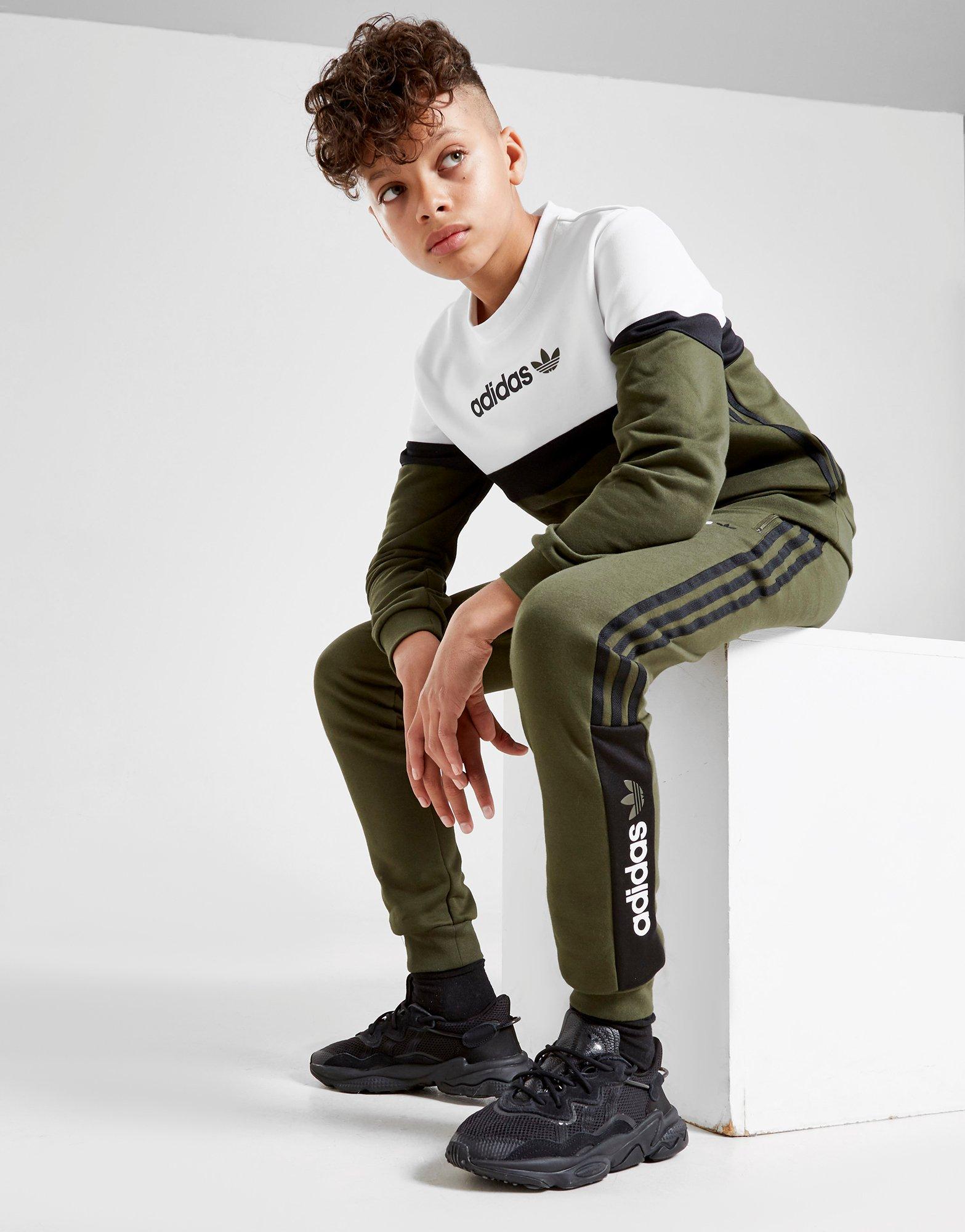 adidas originals challenger colour block crew sweatshirt junior