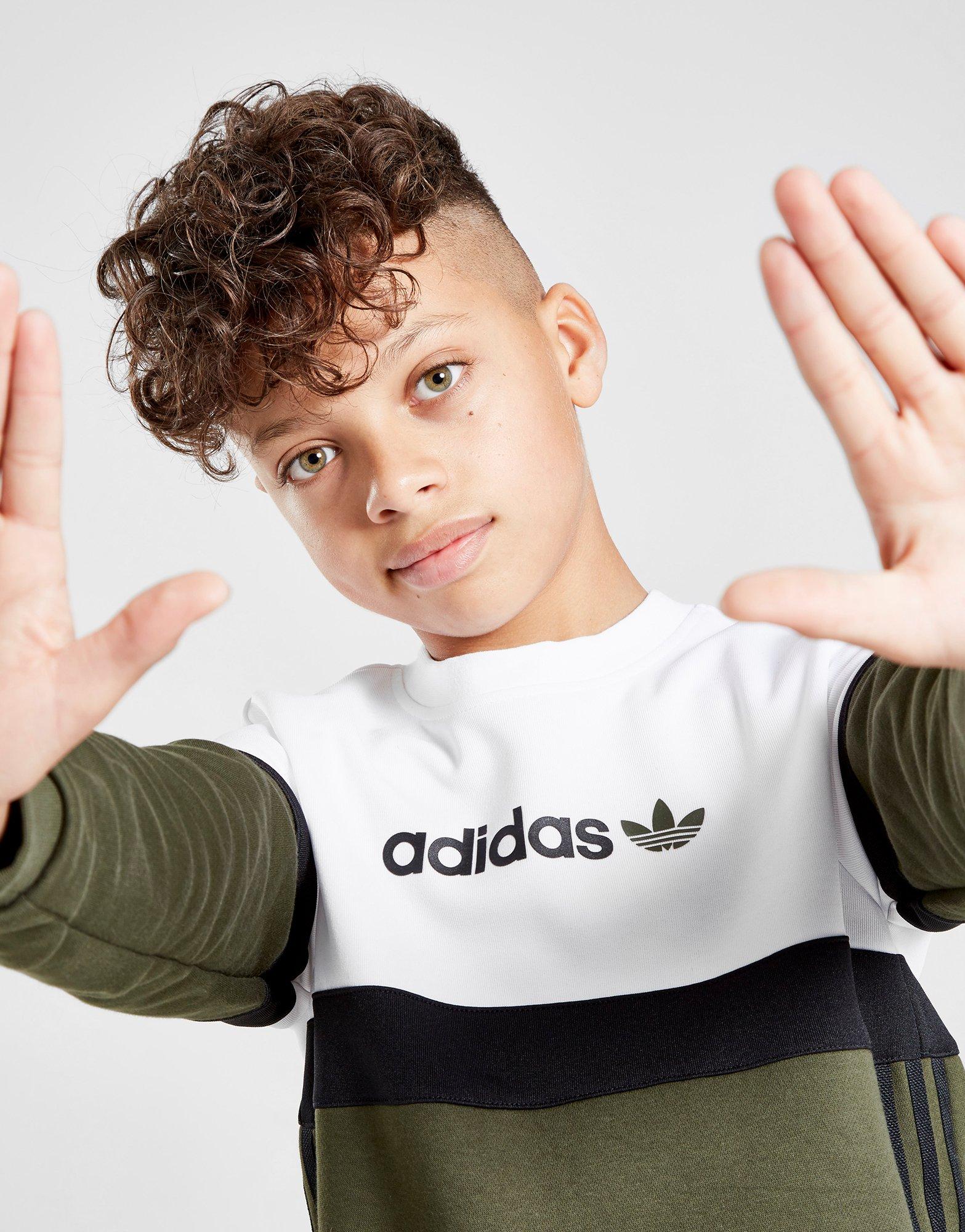 adidas originals challenger colour block crew sweatshirt junior