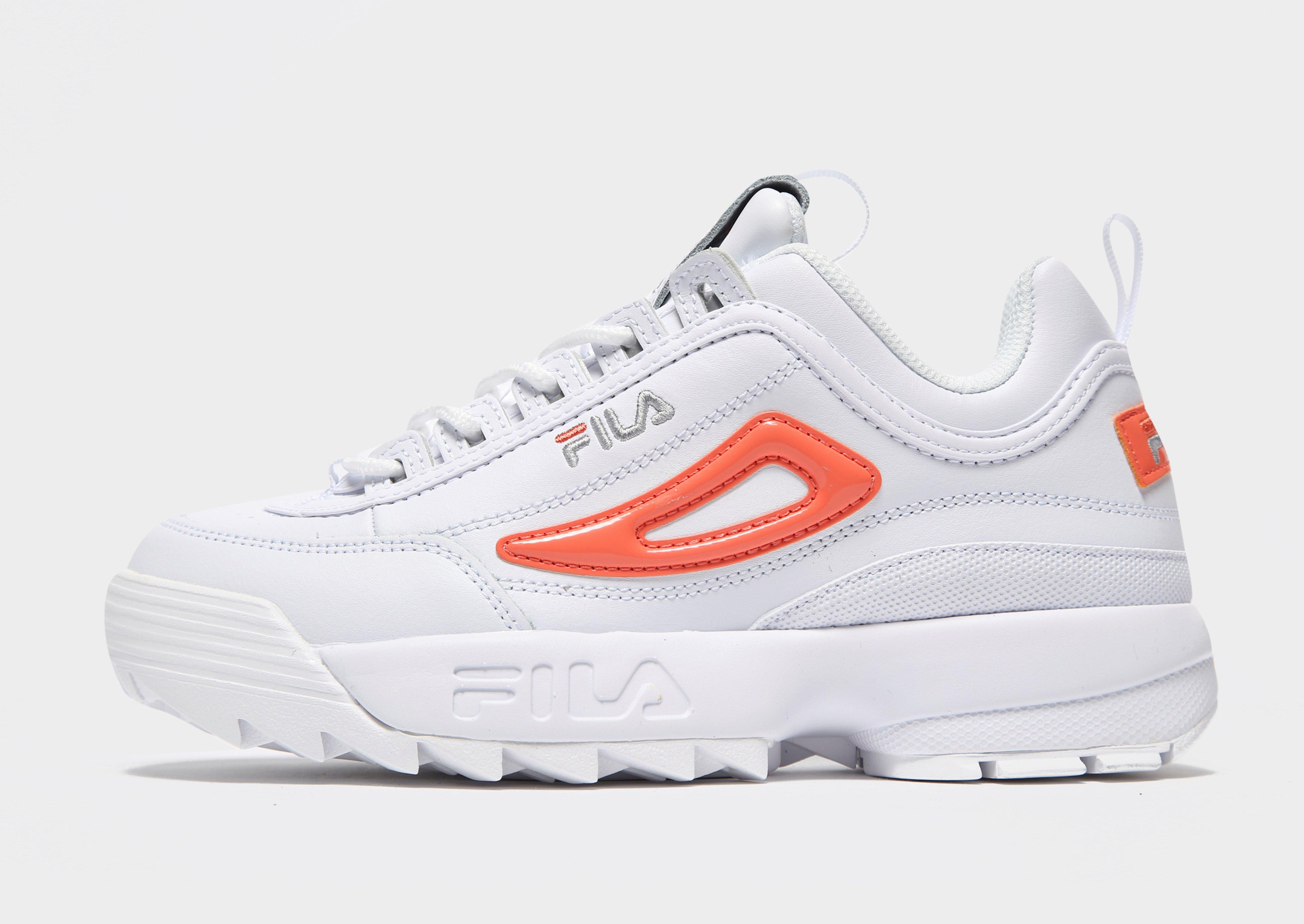 fila disruptor ii women's all white