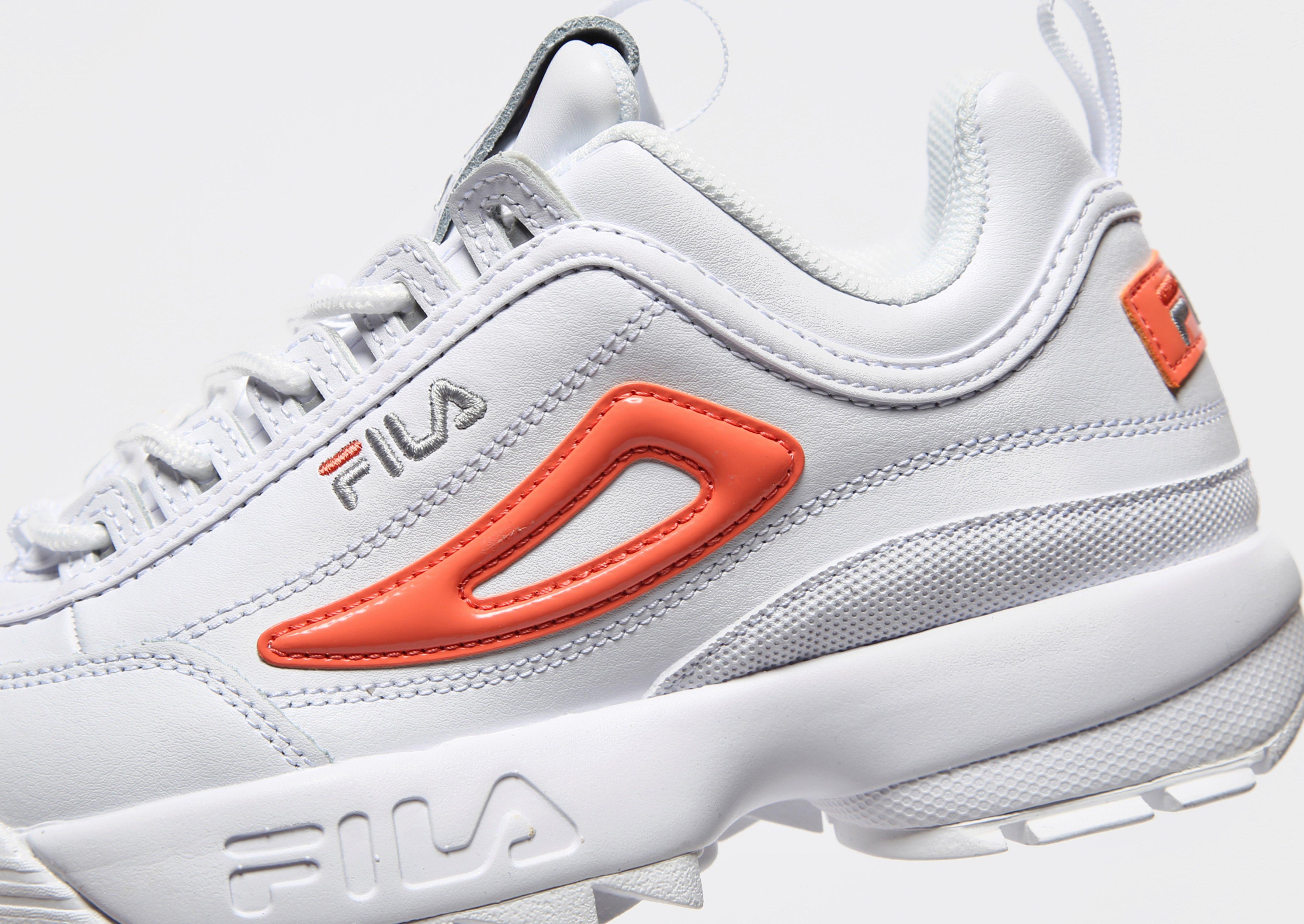 fila disruptor orange white
