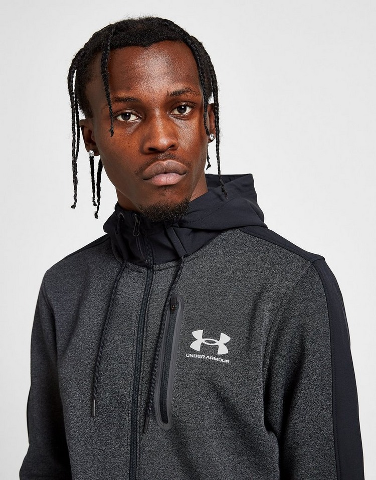 Black Under Armour Threadborne Full Zip Hoodie | JD Sports