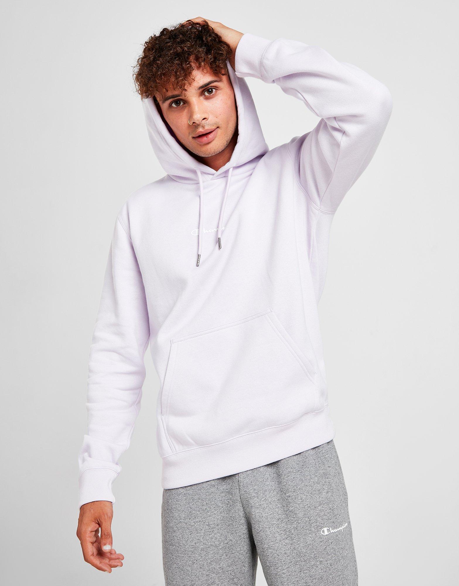 white champion hoodie small logo