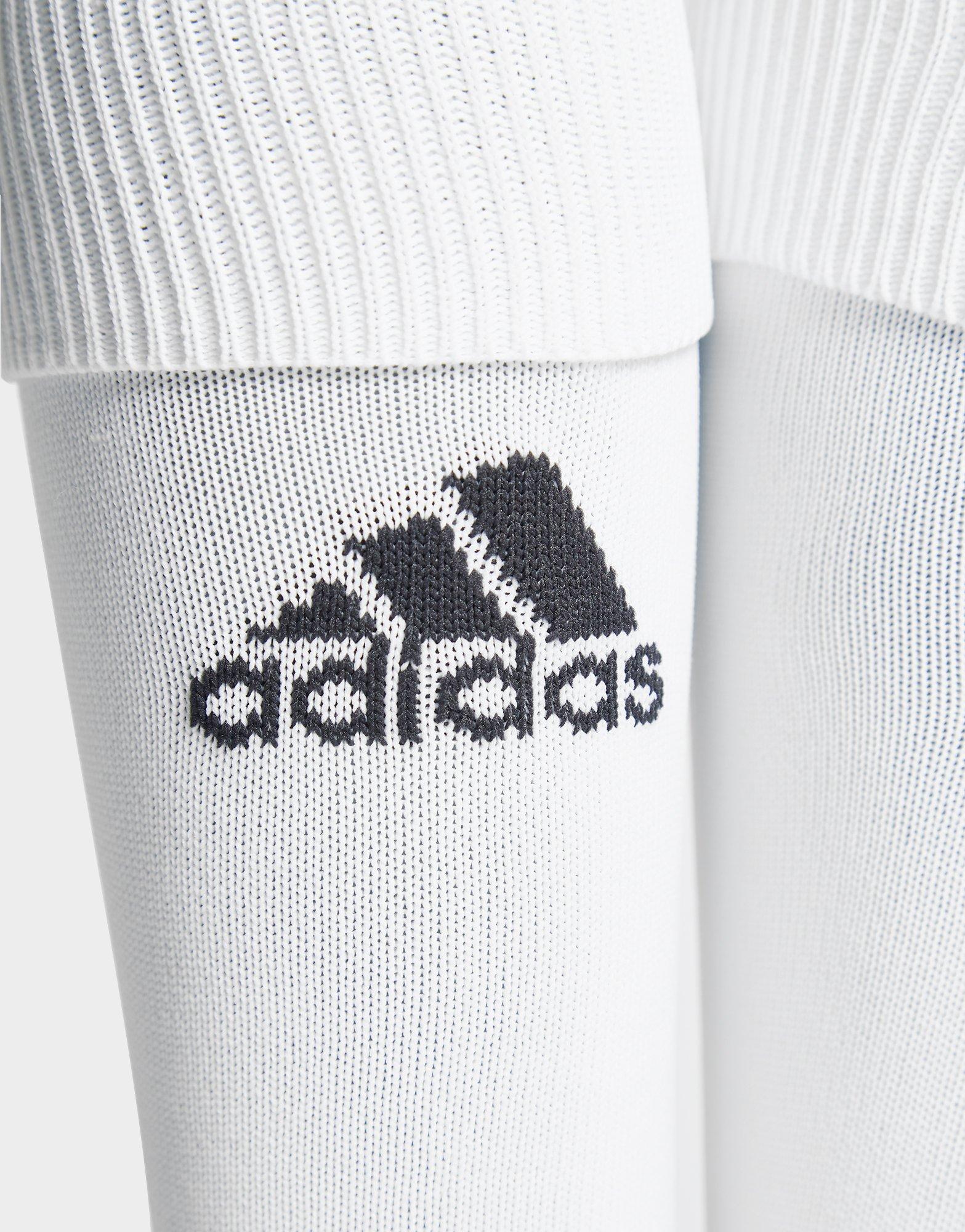 white adidas football socks