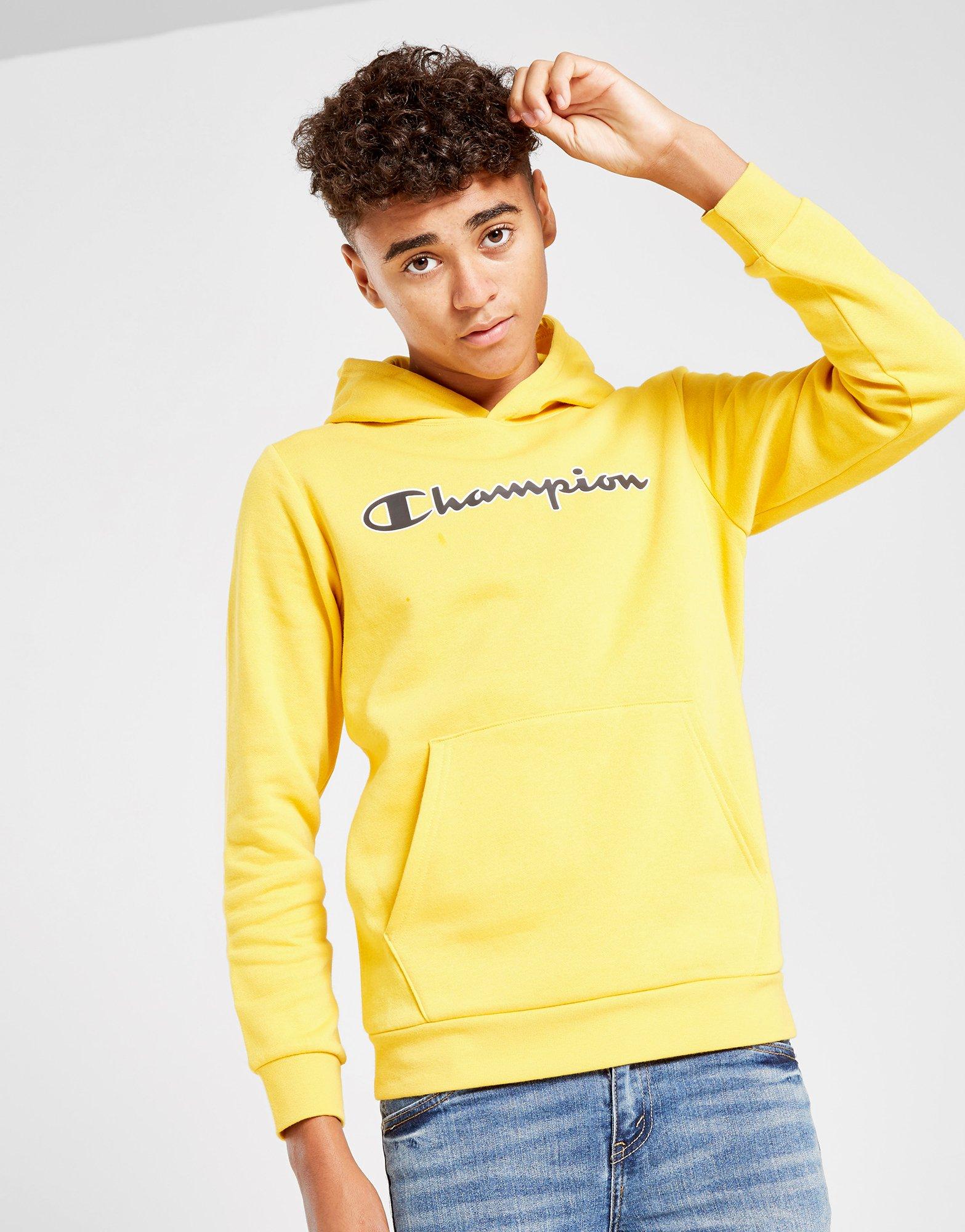 yellow champion hoodie jd