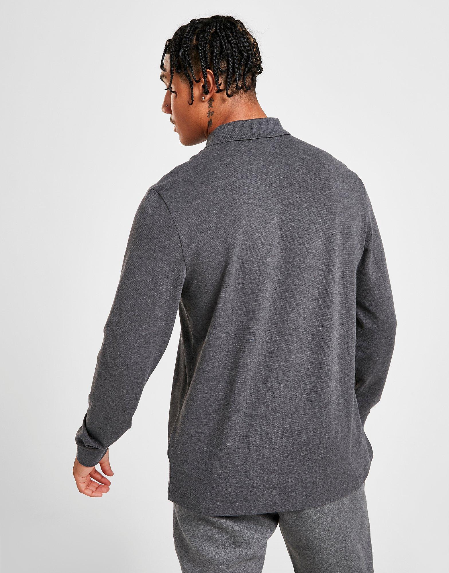 lacoste grey long sleeve polo