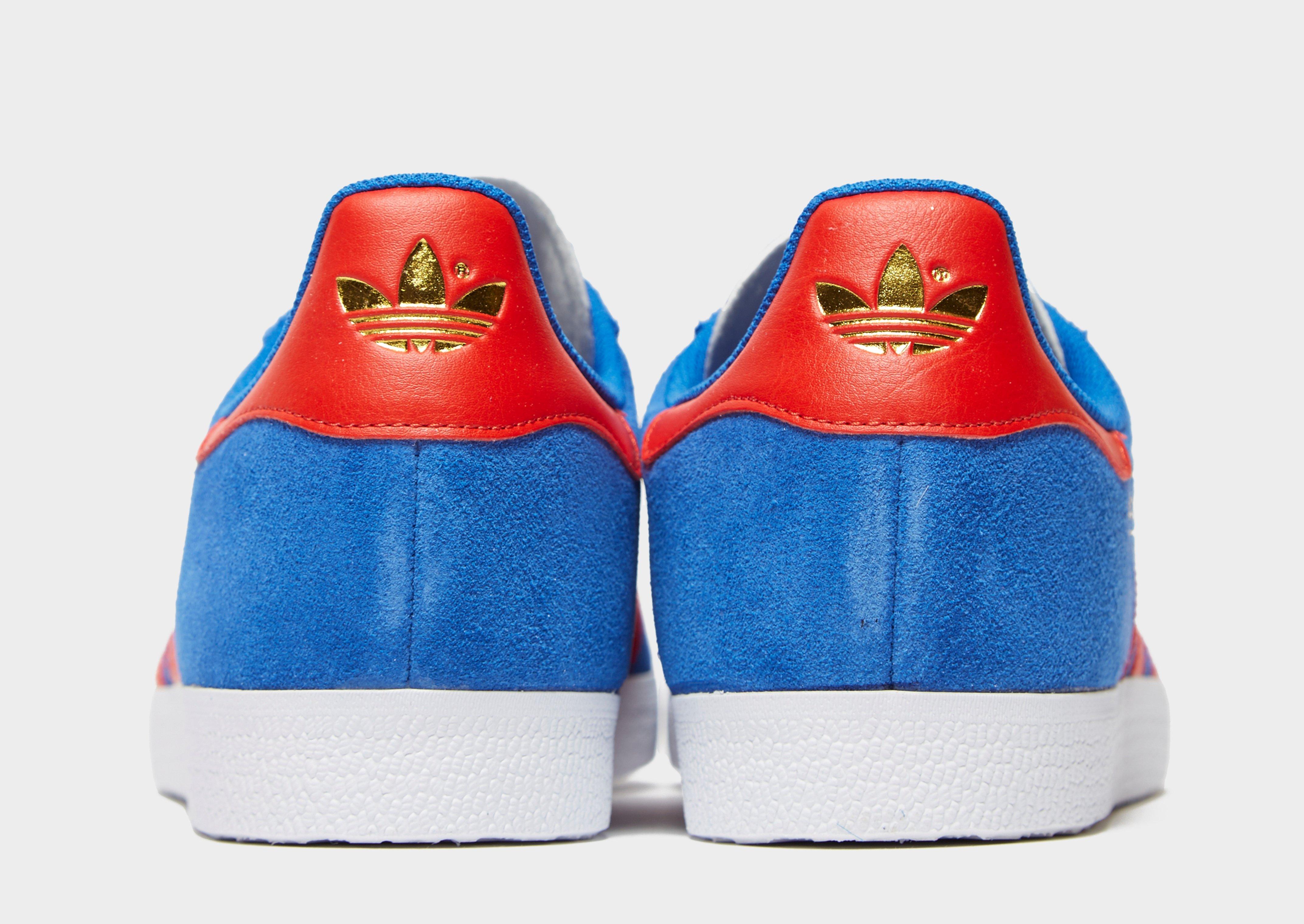 adidas originals gazelle red and blue