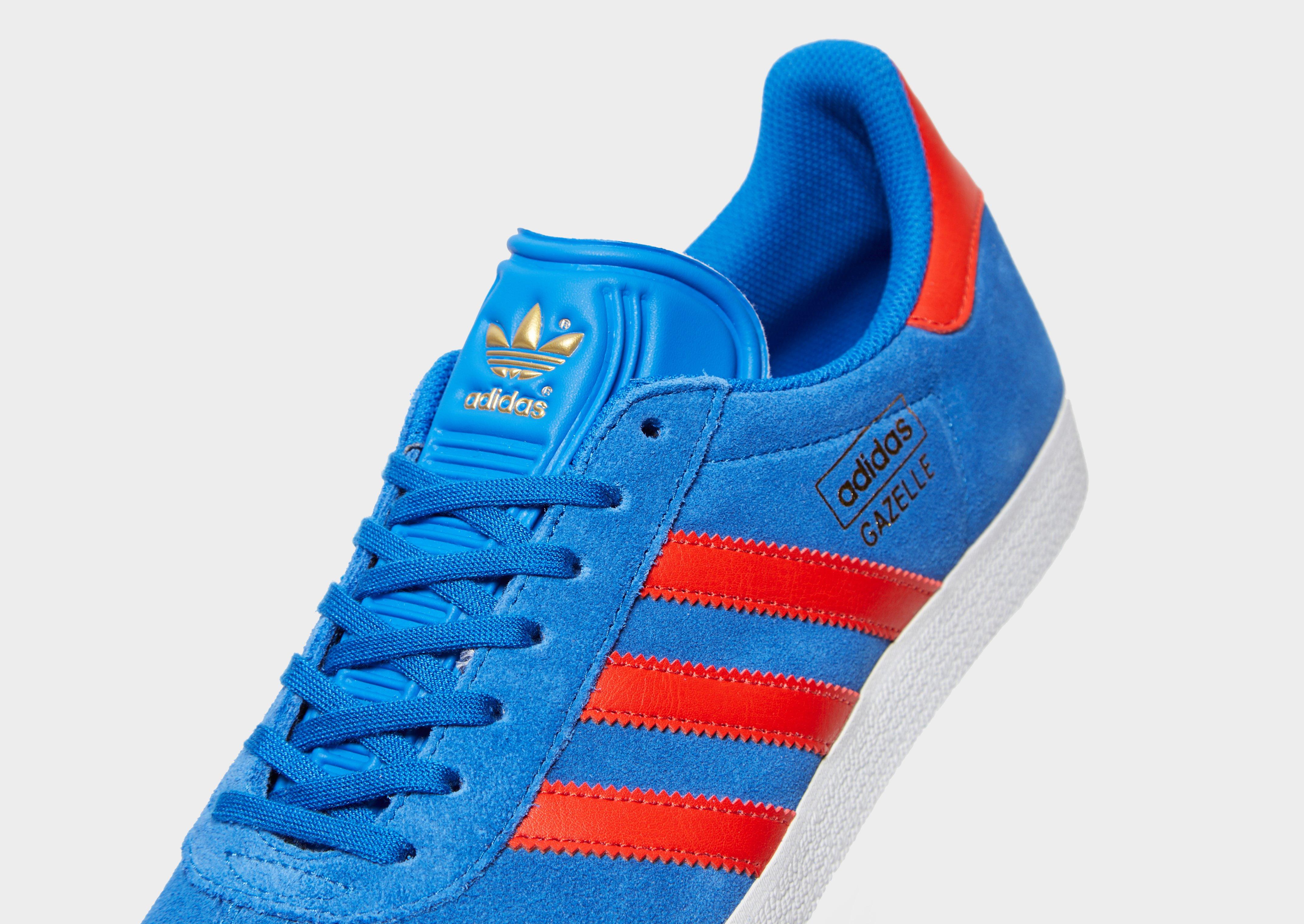 adidas gazelle red and blue