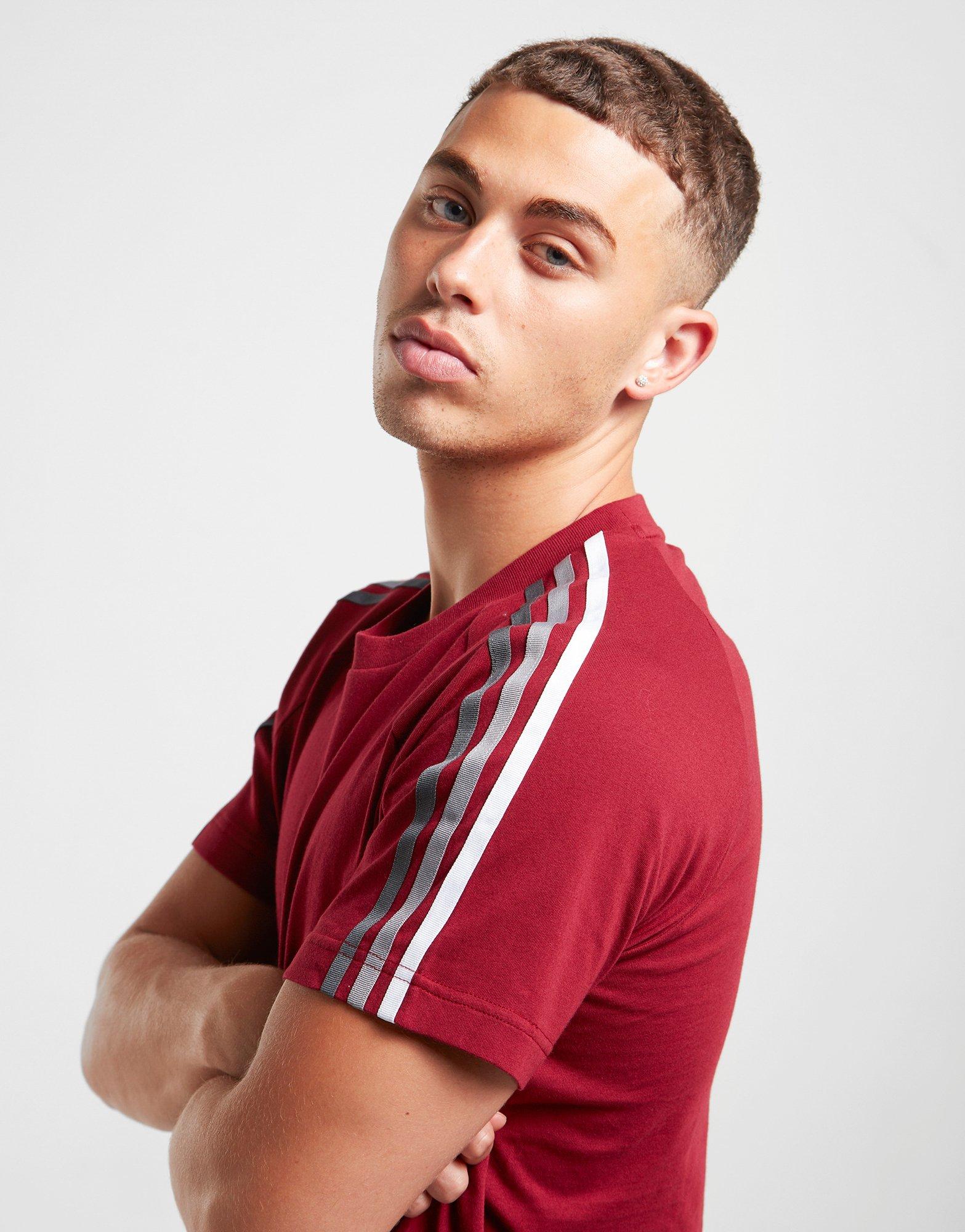 adidas red striped shirt