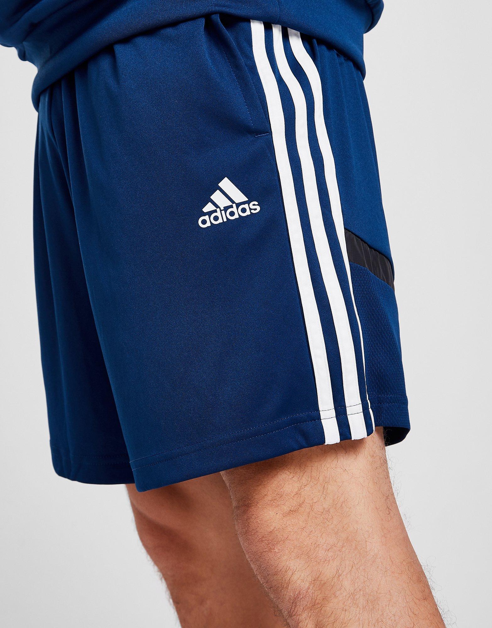 adidas blue football shorts