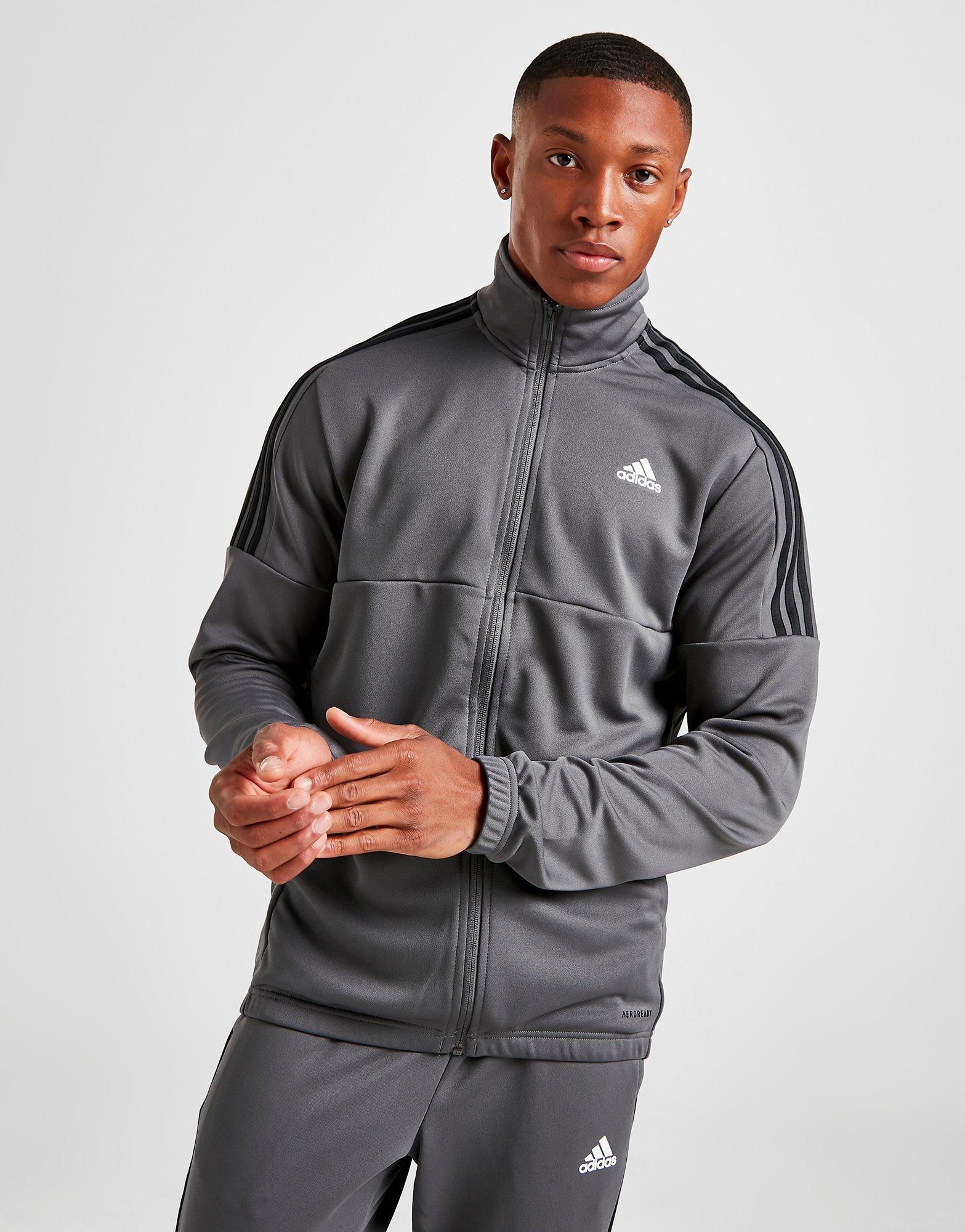 adidas 3 stripe poly tracksuit