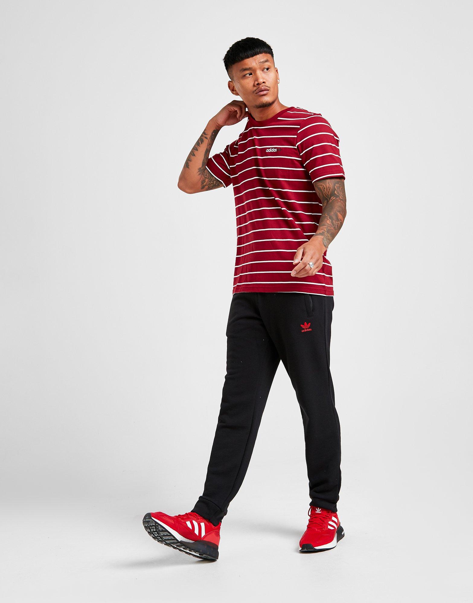 adidas red striped shirt