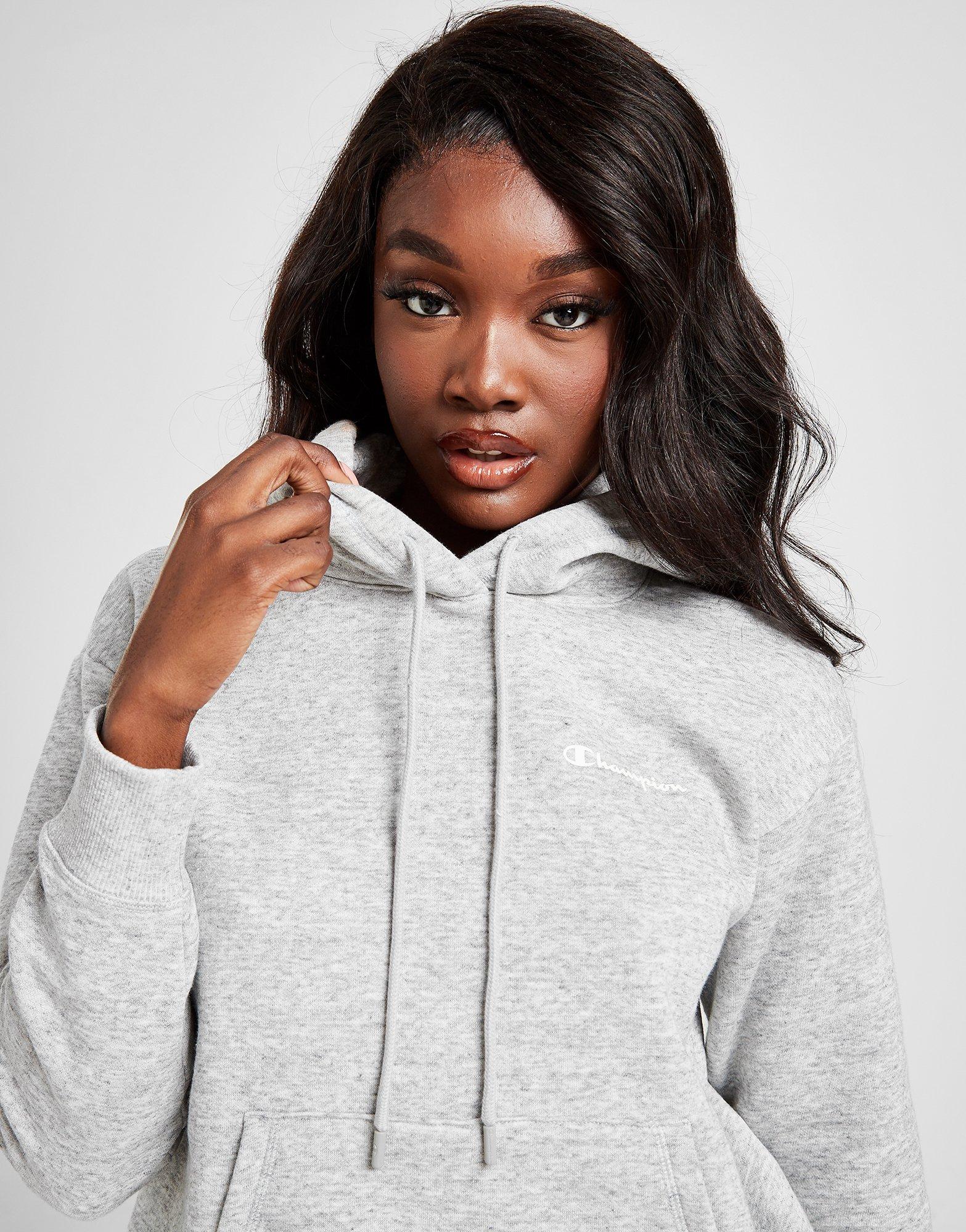 champion tape overhead boyfriend hoodie grey