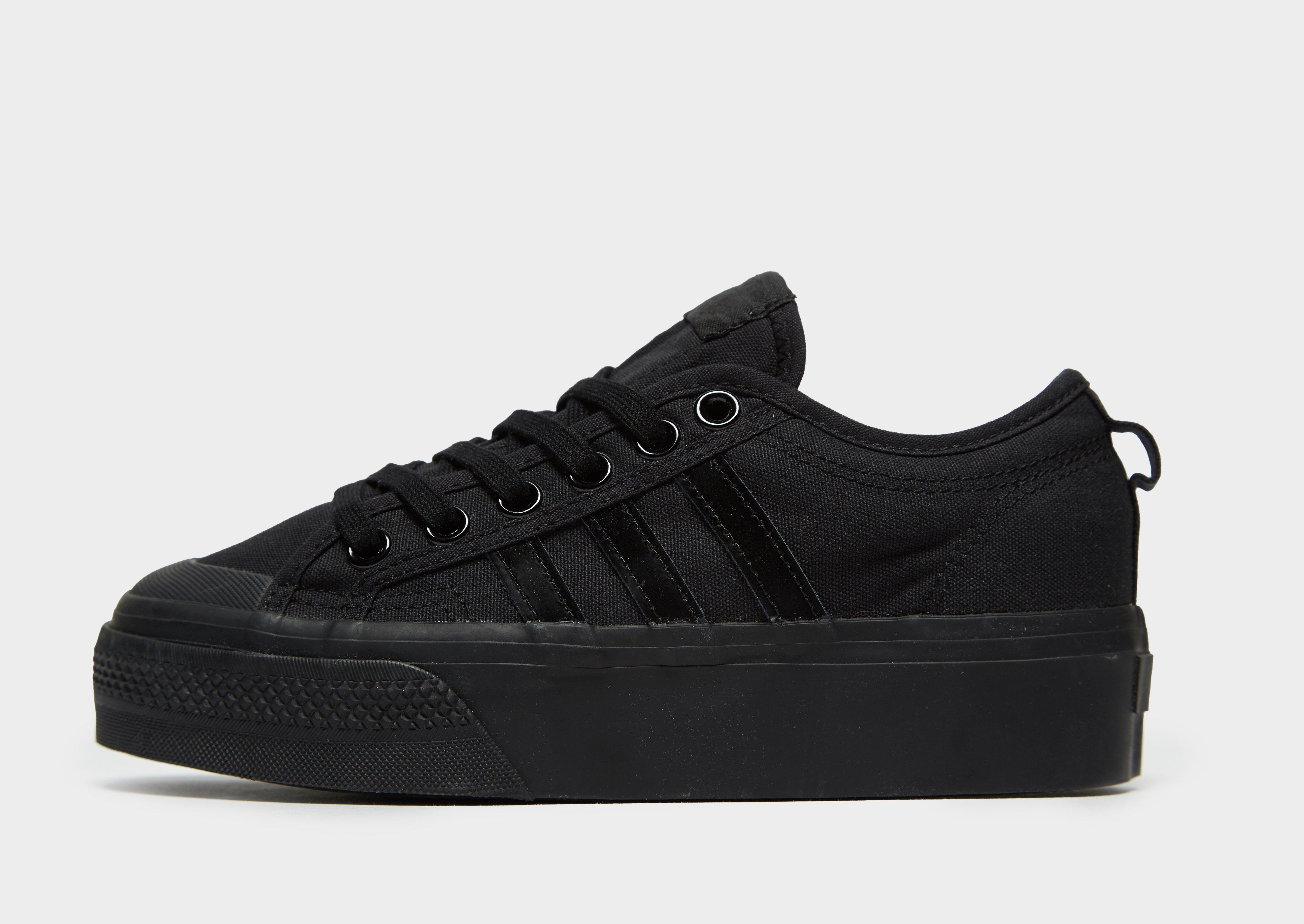 black adidas platform trainers